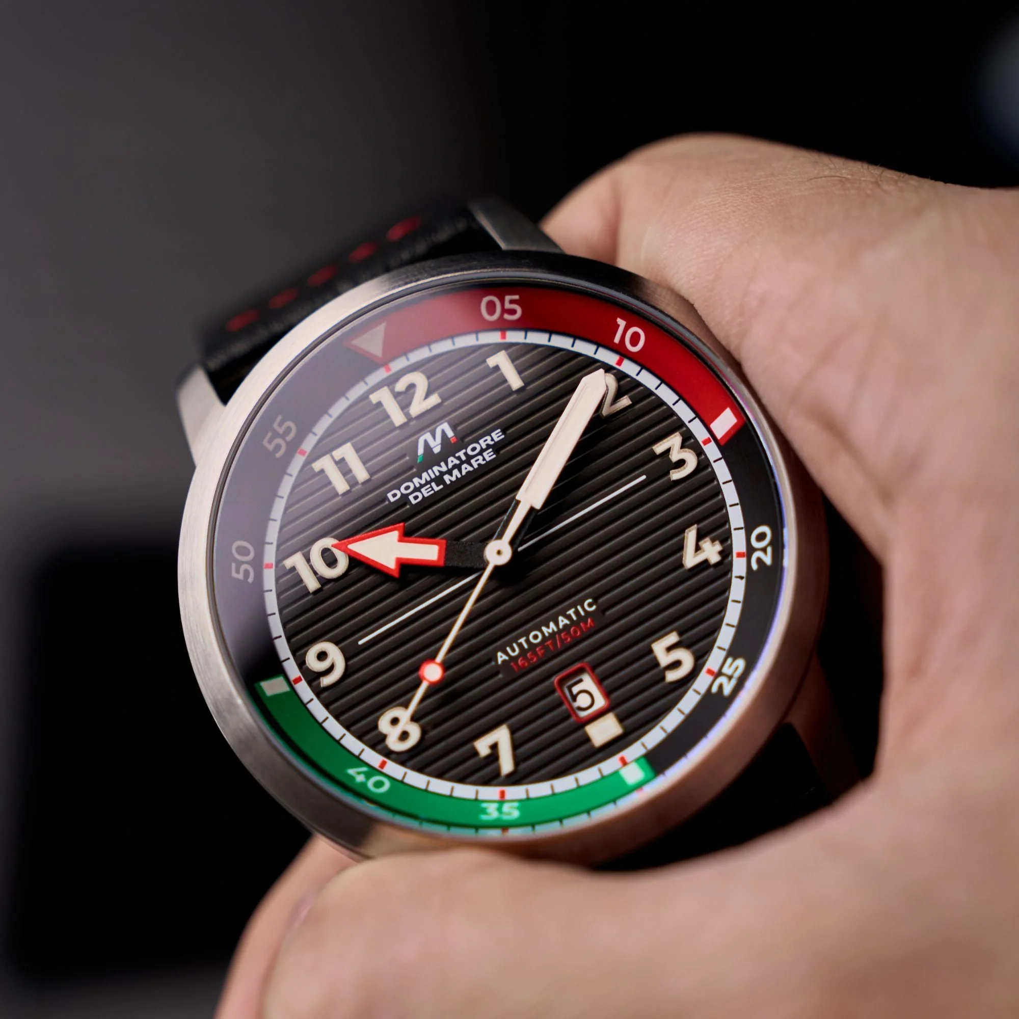 Camogli Automatic Black / Black Leather | Black Dial - Image 2