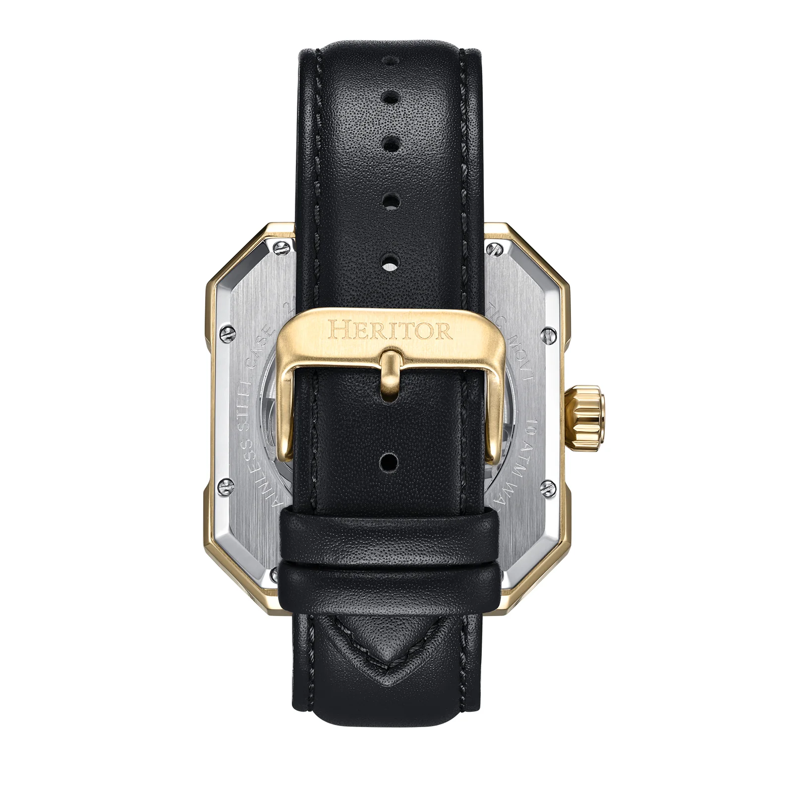 Campbell Leather-Band Skeleton Watch Gold | Gold Dial - Image 3