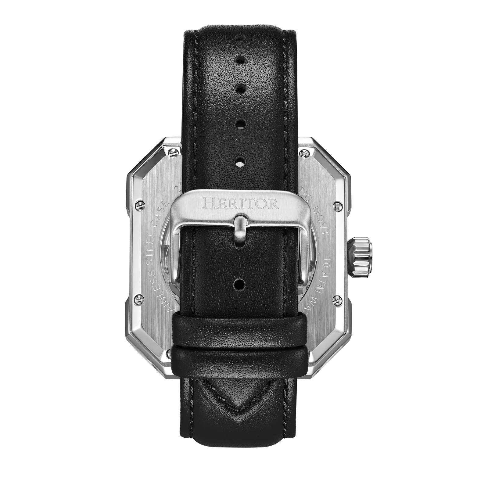 Campbell Leather-Band Skeleton Watch Silver | Silver Dial - Image 3