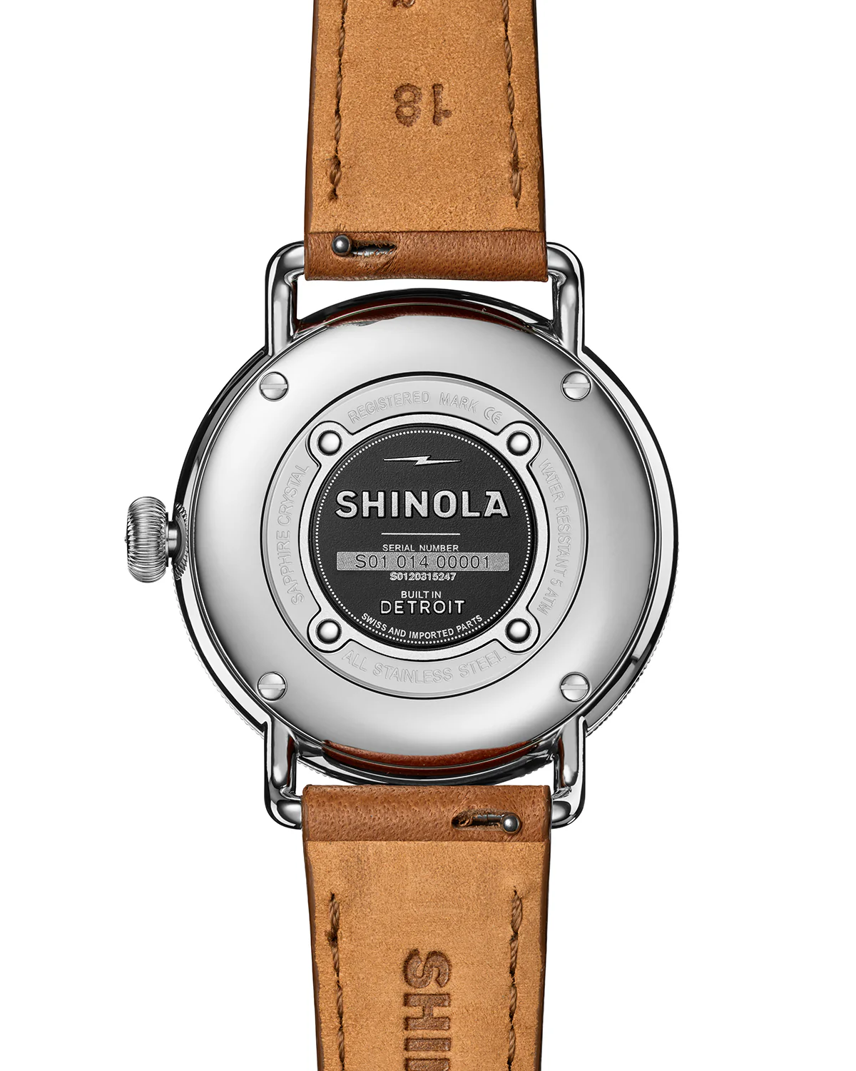 Shinola Canfield 3HD 38mm, Tan Leather Strap (Astro Blue) - Image 5