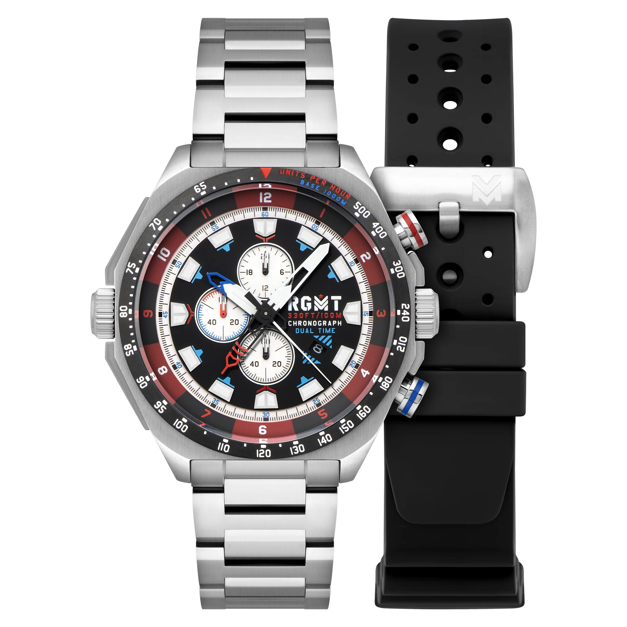 CAPRICORN DUAL TIME CHRONOGRAPH BLACK / STAINLESS STEEL Black Dial