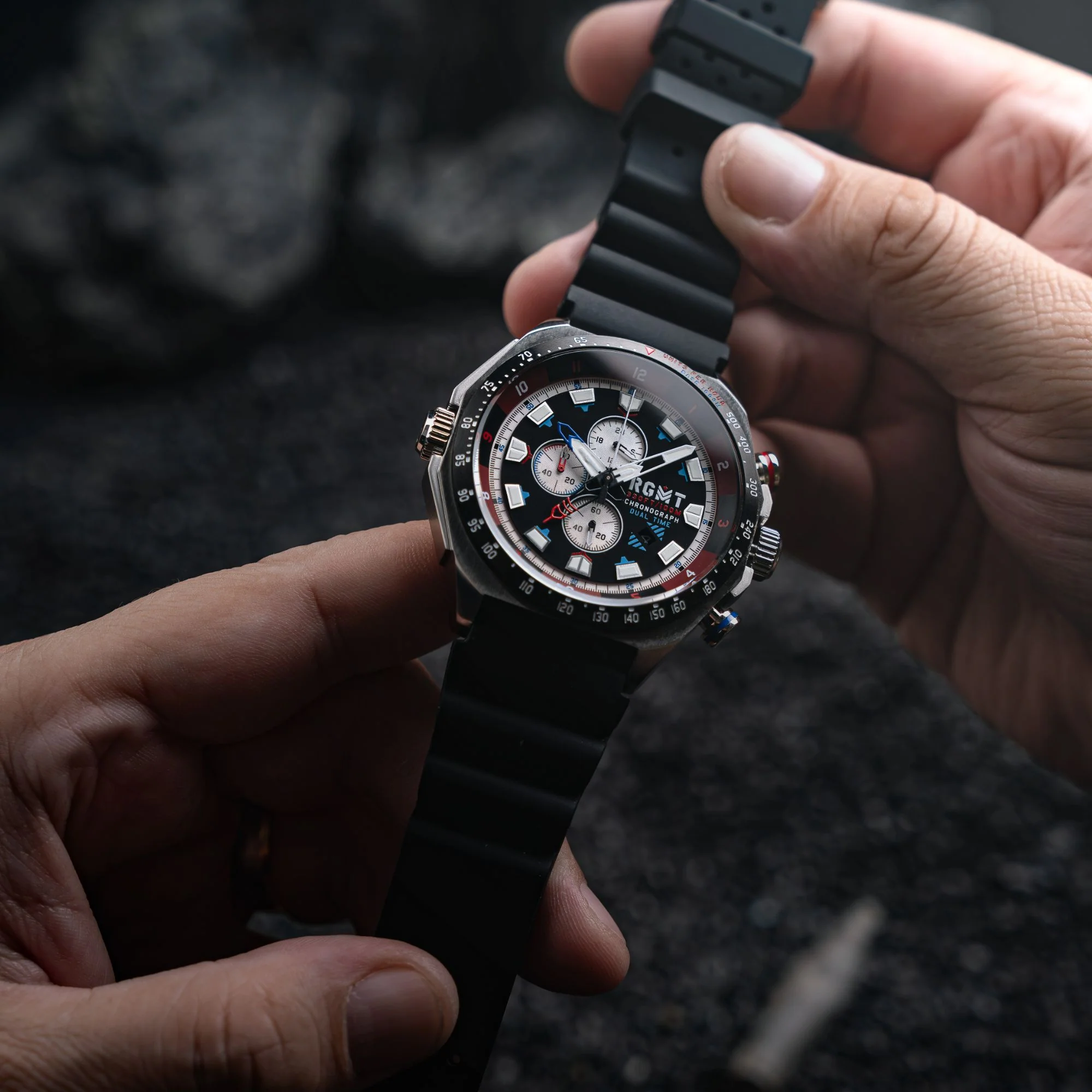 CAPRICORN DUAL TIME CHRONOGRAPH BLACK / STAINLESS STEEL Black Dial - Image 2