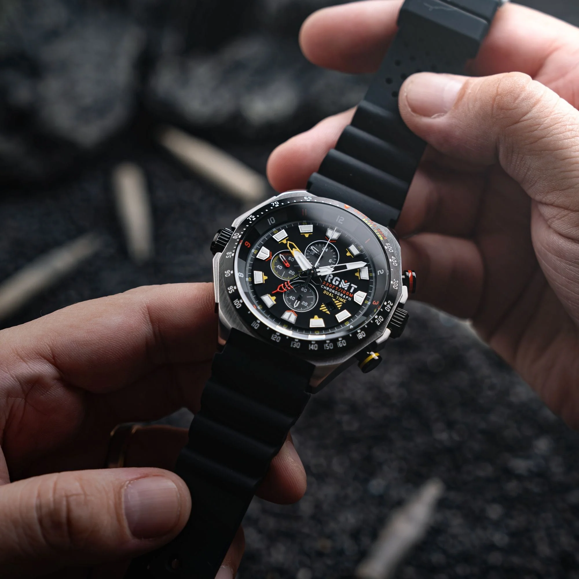 CAPRICORN DUAL TIME CHRONOGRAPH BLACK / STAINLESS STEEL Black Dial - Image 2