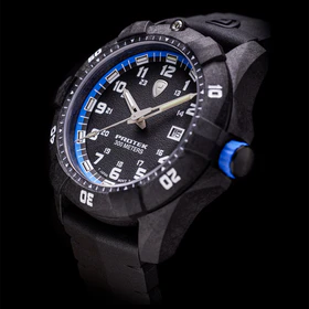 Carbon Dive CARBON CASE/BLACK&BLUE DIAL/BLACK STRAP | Black Dial - Image 2