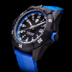 Carbon Dive CARBON CASE/BLACK&BLUE DIAL/BLUE STRAP | Black Dial - Image 2