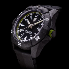 Carbon Dive CARBON CASE/BLACK&GREEN DIAL/BLACK STRAP | Black Dial - Image 2