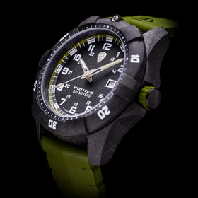 Carbon Dive CARBON CASE/BLACK&GREEN DIAL/GREEN STRAP | Black Dial - Image 2
