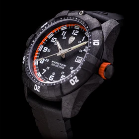 Carbon Dive CARBON CASE/BLACK&ORANGE DIAL/BLACK STRAP | Black Dial - Image 2