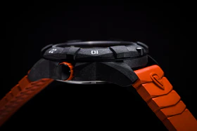 Carbon Dive CARBON CASE/BLACK&ORANGE DIAL/ORANGE STRAP | Black Dial - Image 4