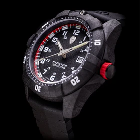 Carbon Dive CARBON CASE/BLACK&RED DIAL/BLACK STRAP | Black Dial - Image 2