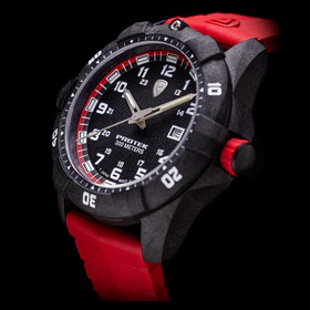Carbon Dive CARBON CASE/BLACK&RED DIAL/RED STRAP | Black Dial - Image 2