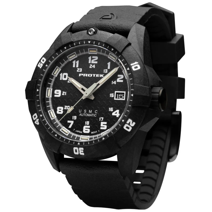 Carbon USMC Dive Black | Black dial (Watches.com) Dial - Image 2