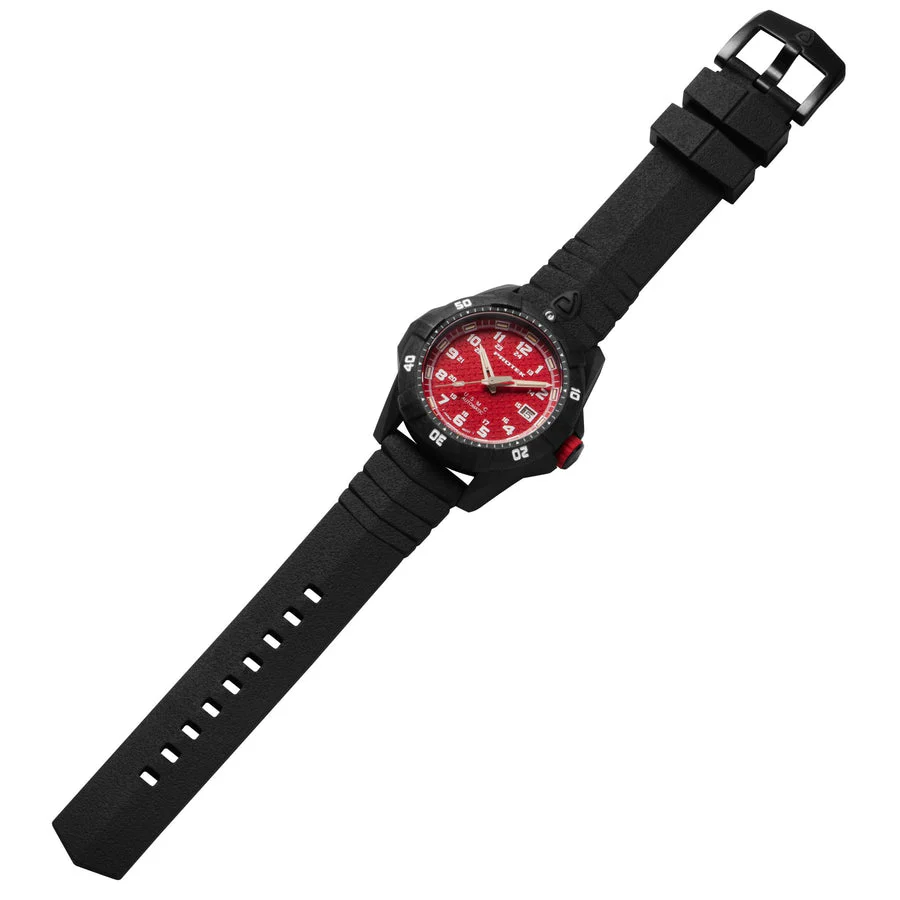 Carbon USMC Dive Red | Red dial (Watches.com) Dial - Image 2