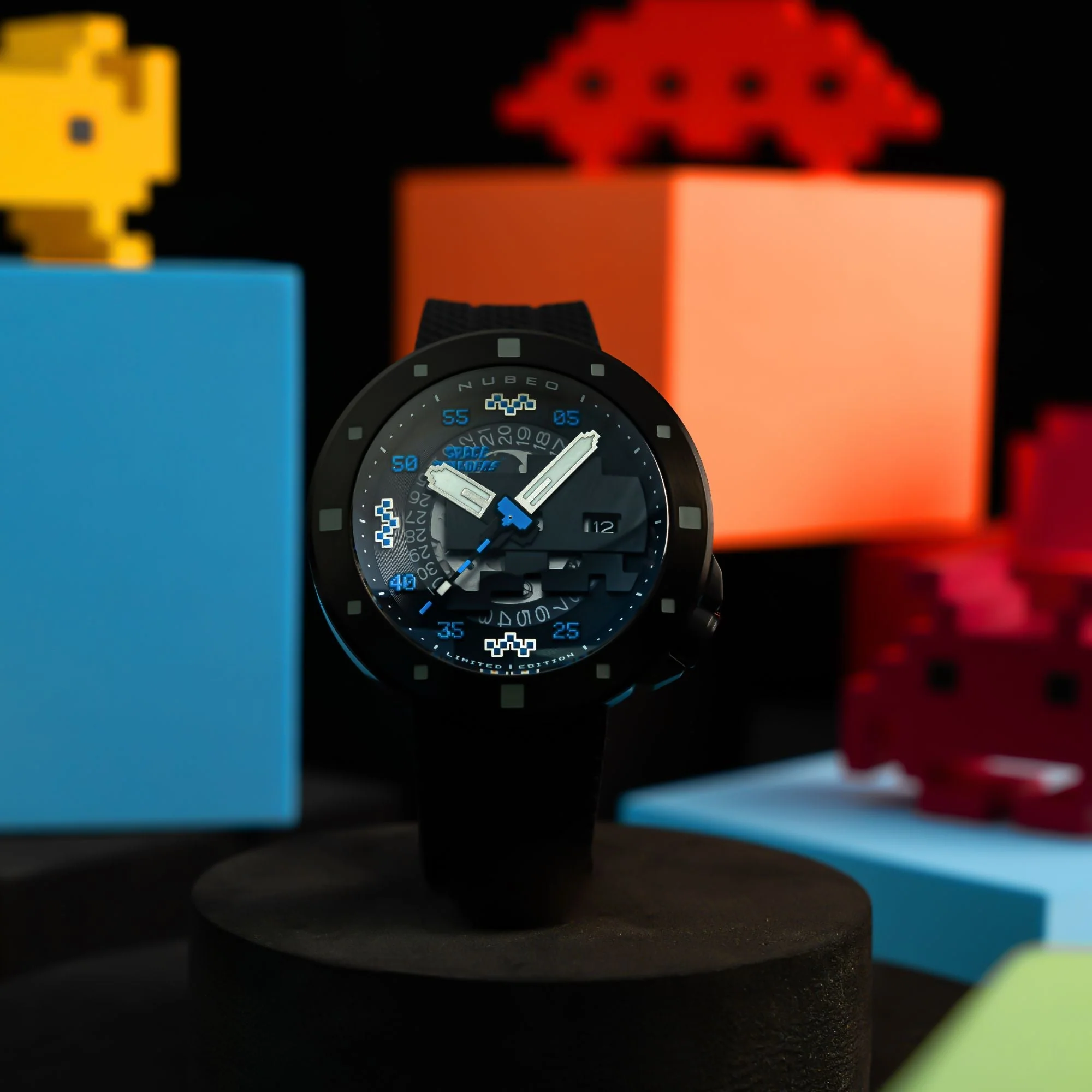 Cassini Automatic Space Invaders Limited Edition Black & Blue / Black | Black Dial - Image 3
