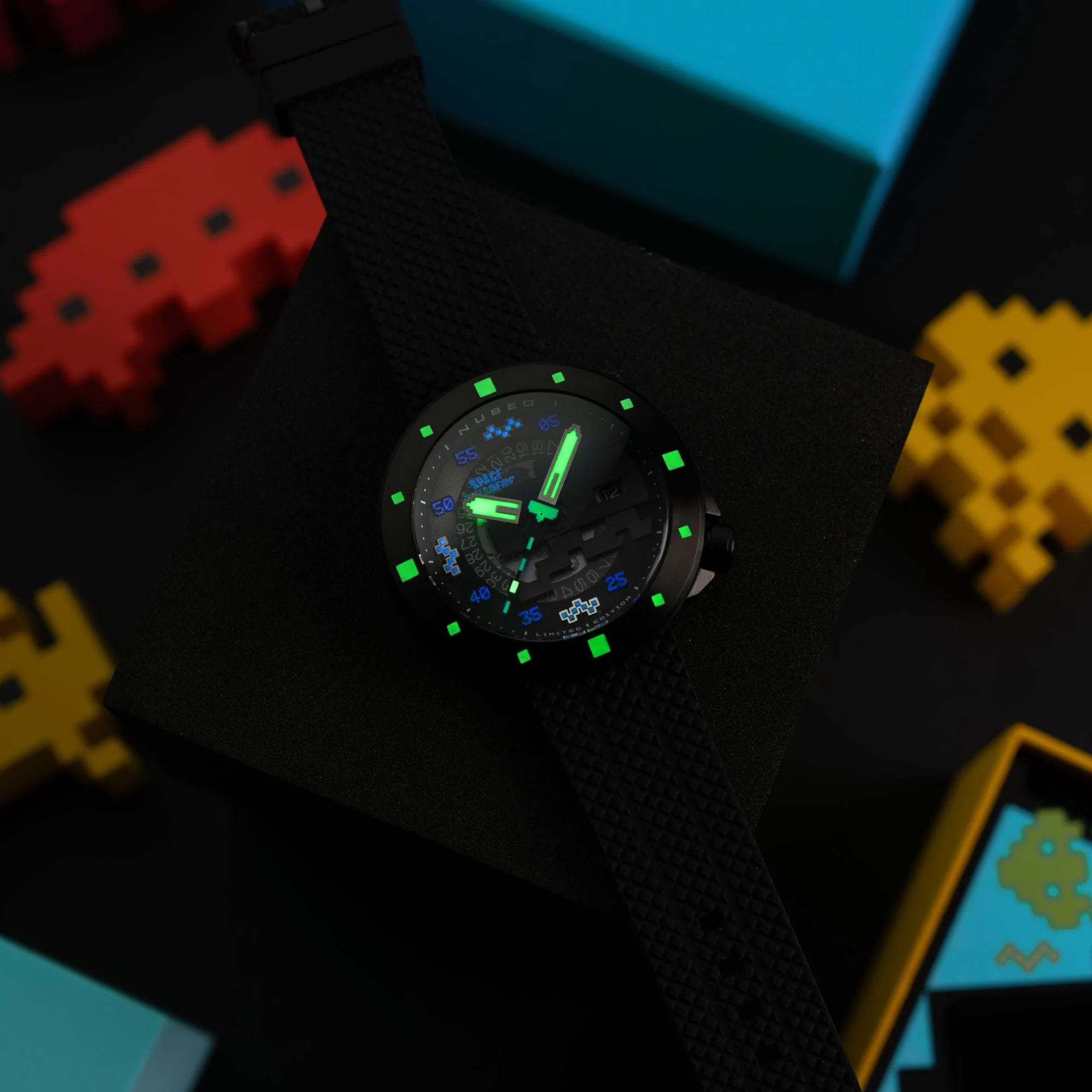 Cassini Automatic Space Invaders Limited Edition Black & Blue / Black | Black Dial - Image 4