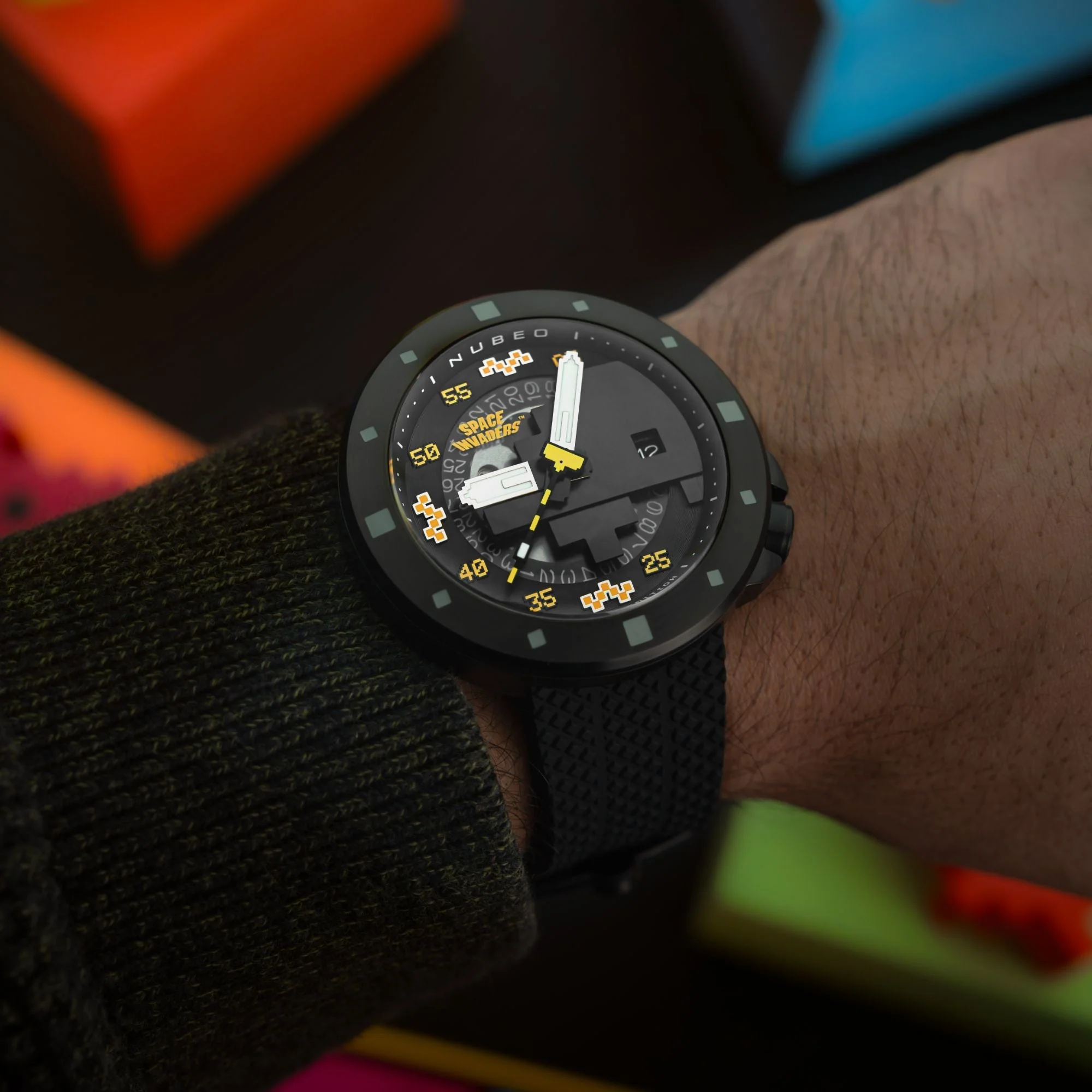 Cassini Automatic Space Invaders Limited Edition Black & Yellow / Black | Black Dial - Image 2