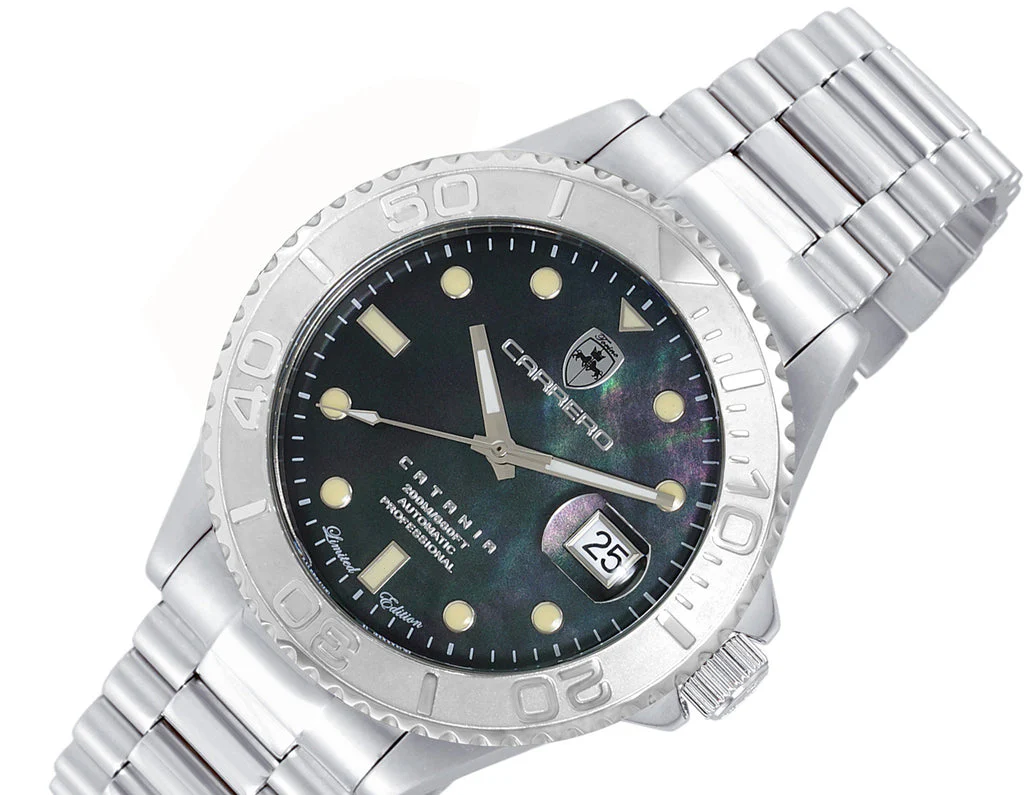 Catania MOP Silvertone-Black | Black Dial - Image 4