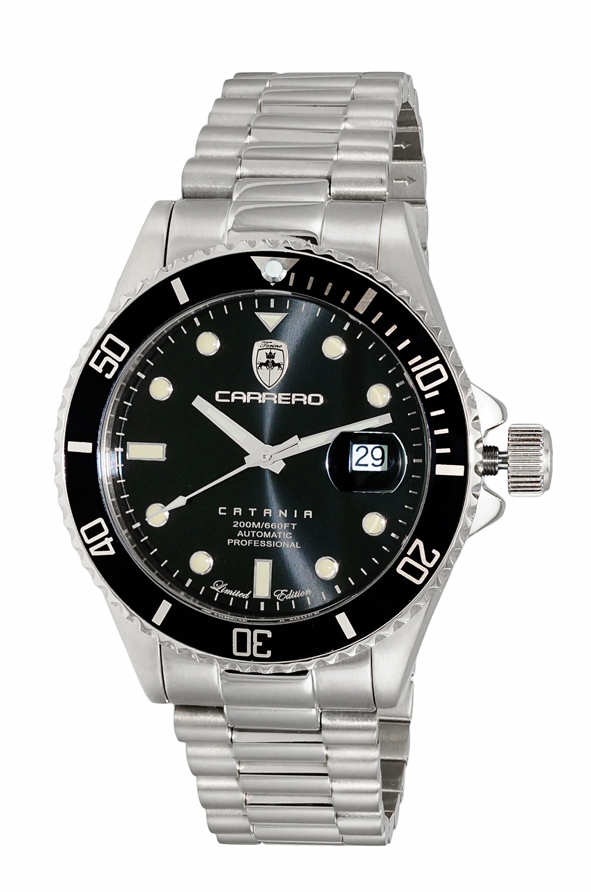 CATANIA -PD SILVER TONE/BLACK | Black Dial Dial