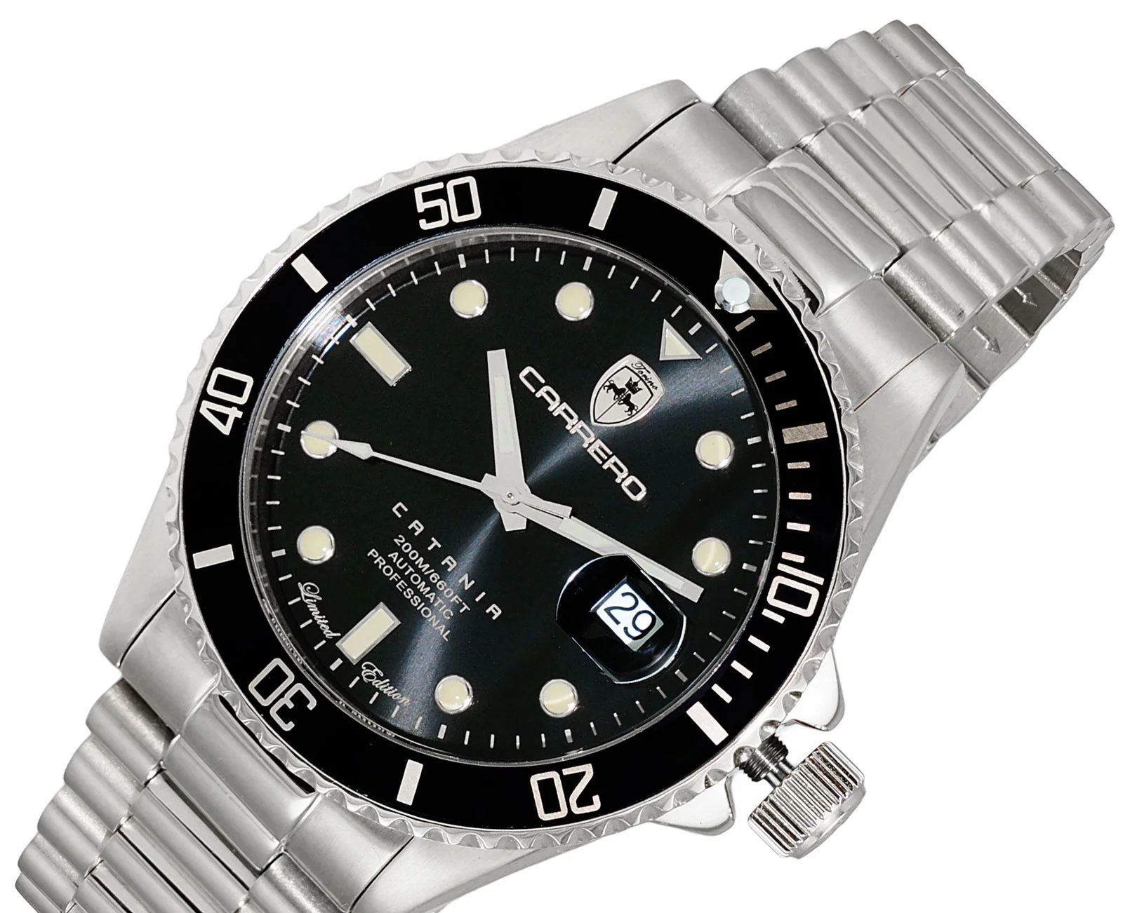 CATANIA -PD SILVER TONE/BLACK | Black Dial Dial - Image 4
