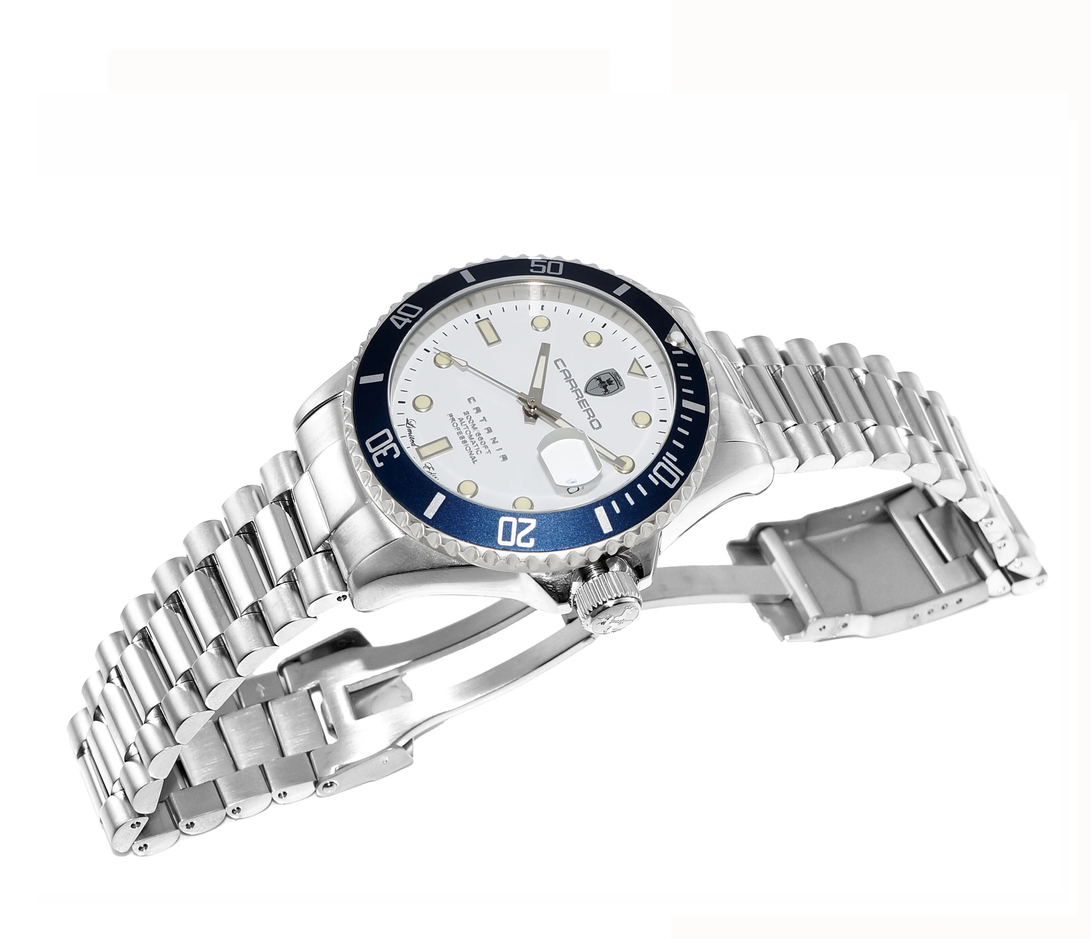 CATANIA -PD SILVER TONE/WHITE-BLUE | White Dial - Image 2
