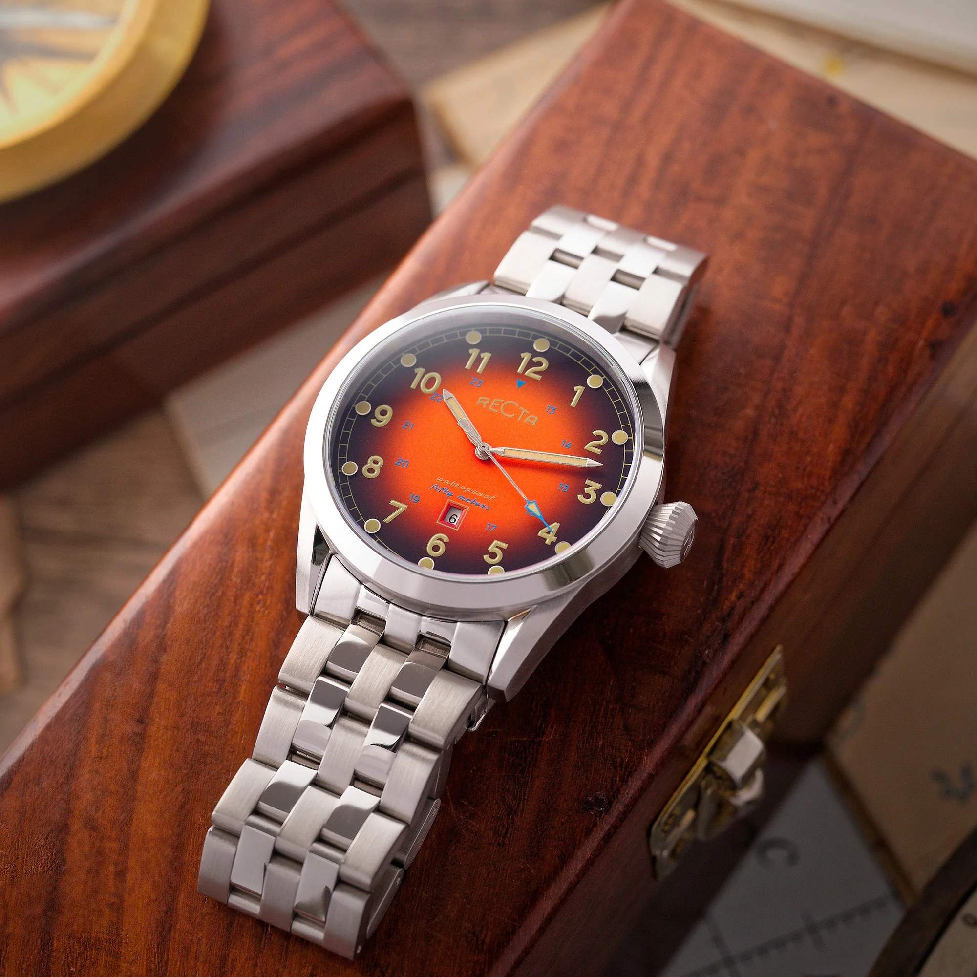 Cavalier Japan Quartz Orange / Stainless Steel | Dial - Image 2