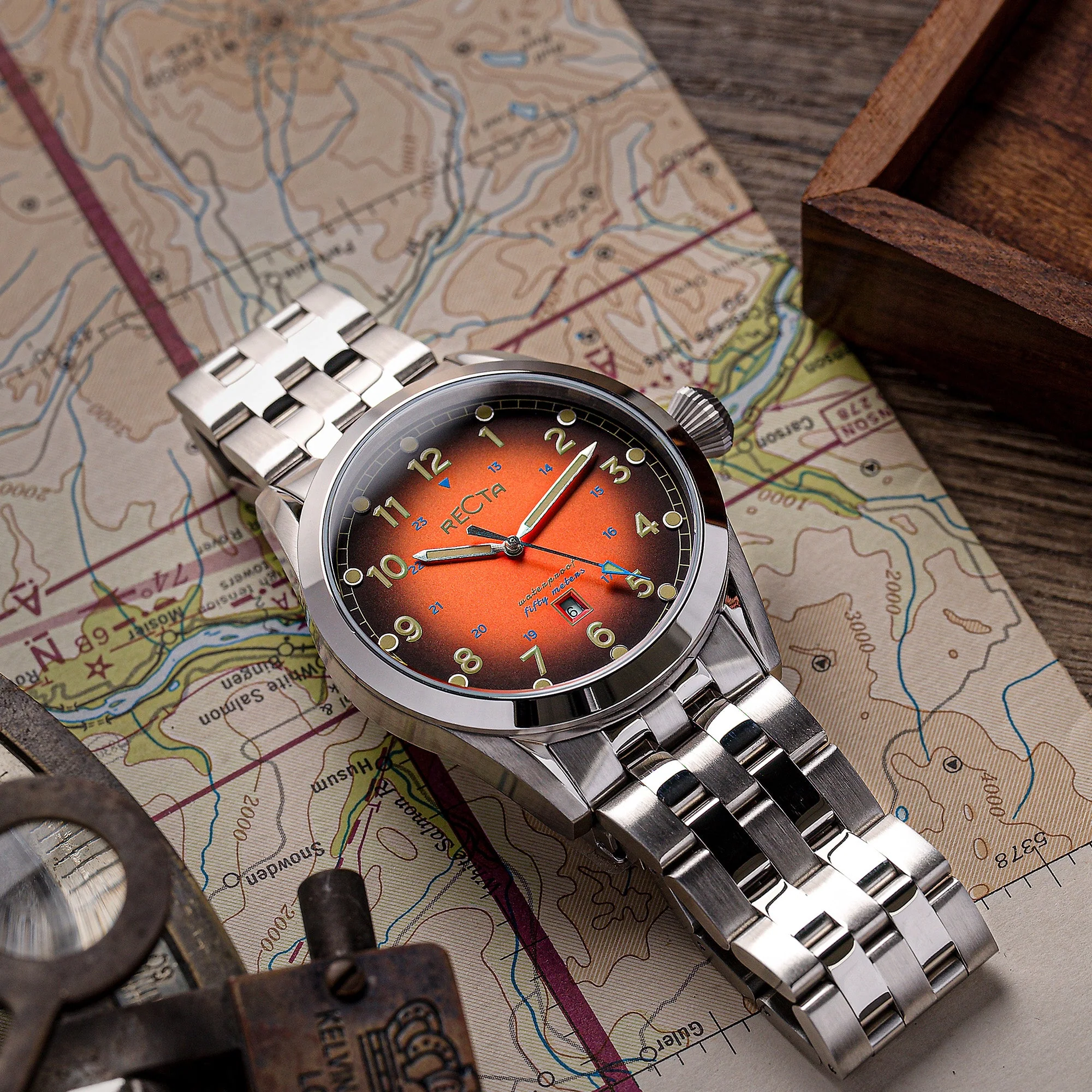 Cavalier Japan Quartz Orange / Stainless Steel | Dial - Image 3