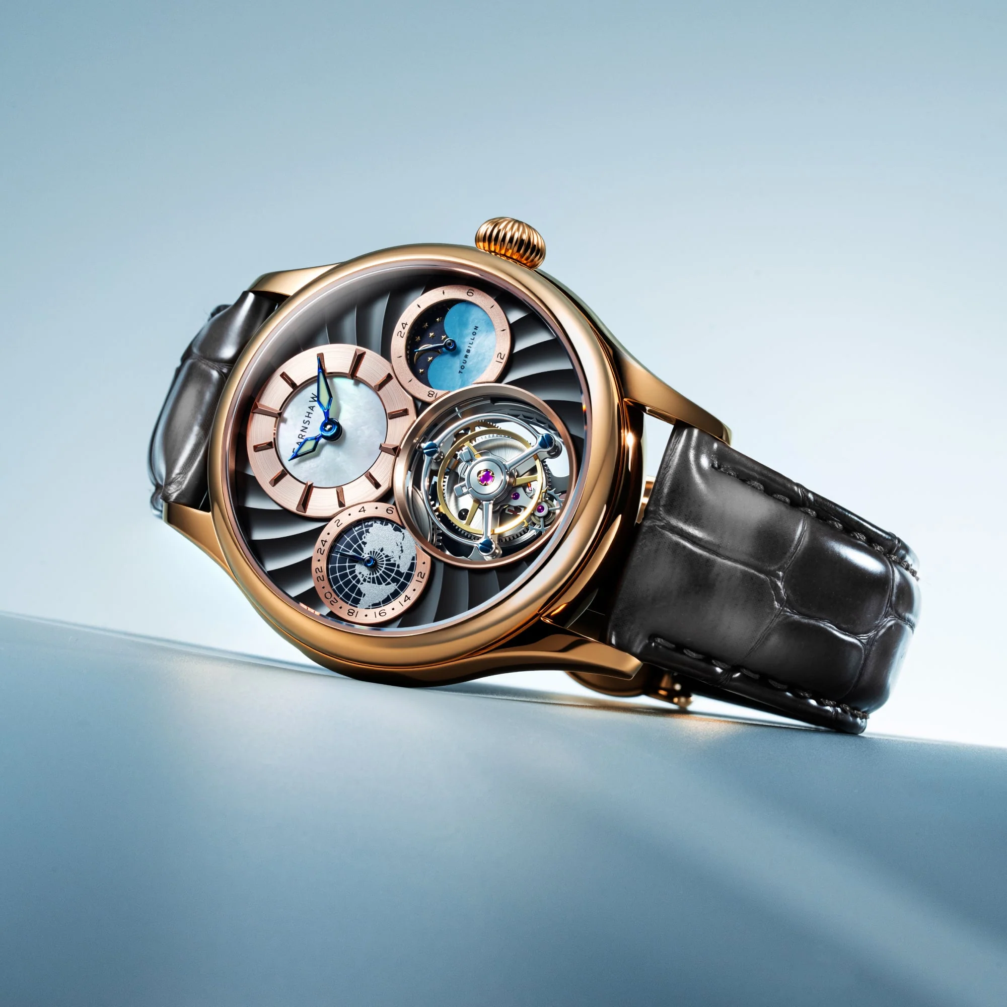 Celestial Huggins Tourbillon Mechanical Limited Edition Grey / Genuine Leather | Grey Dial - Image 4