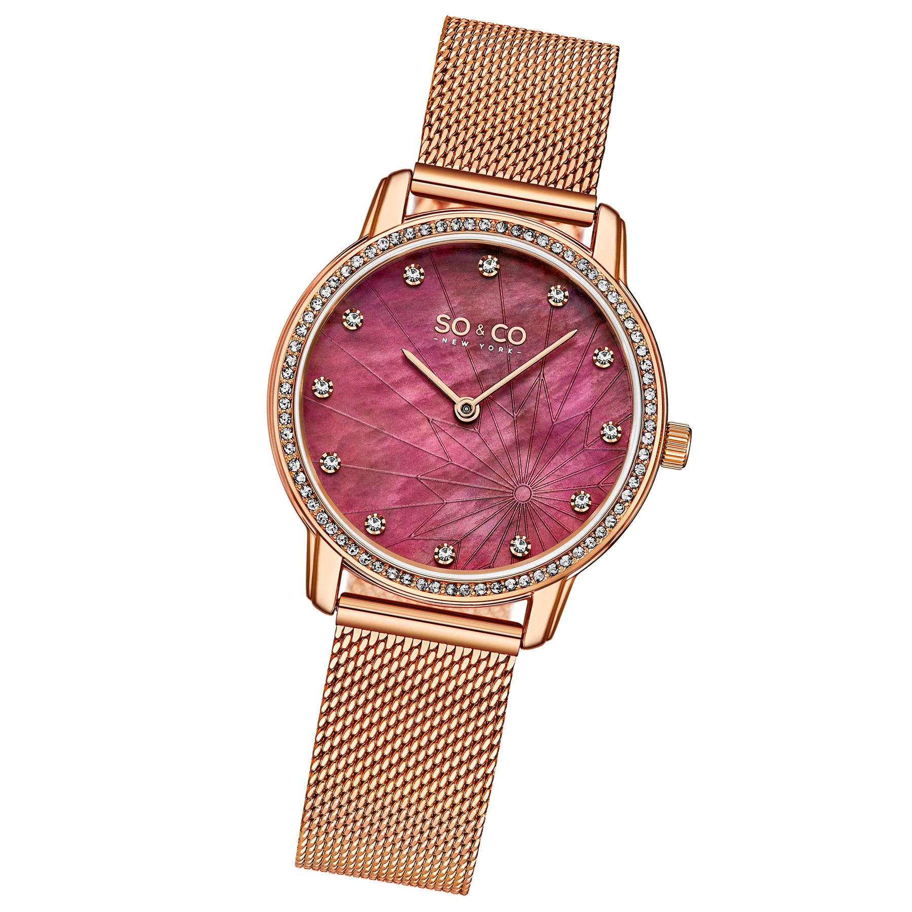Chelsea-5586.5 Rose Gold/Stainless Steel | Red Dial - Image 2