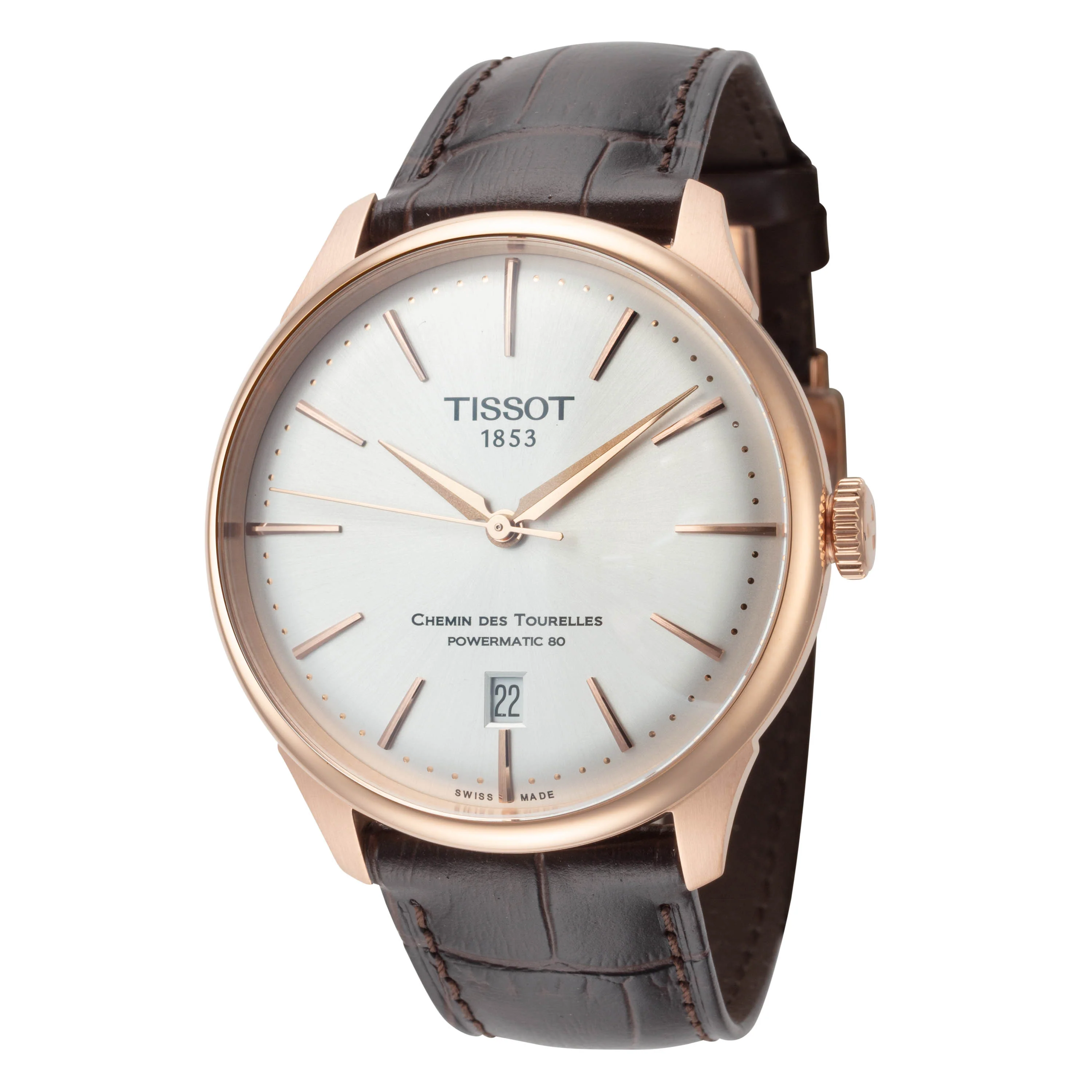 Chemin des Tourelles 39mm / Silver / Brown | Silver Dial