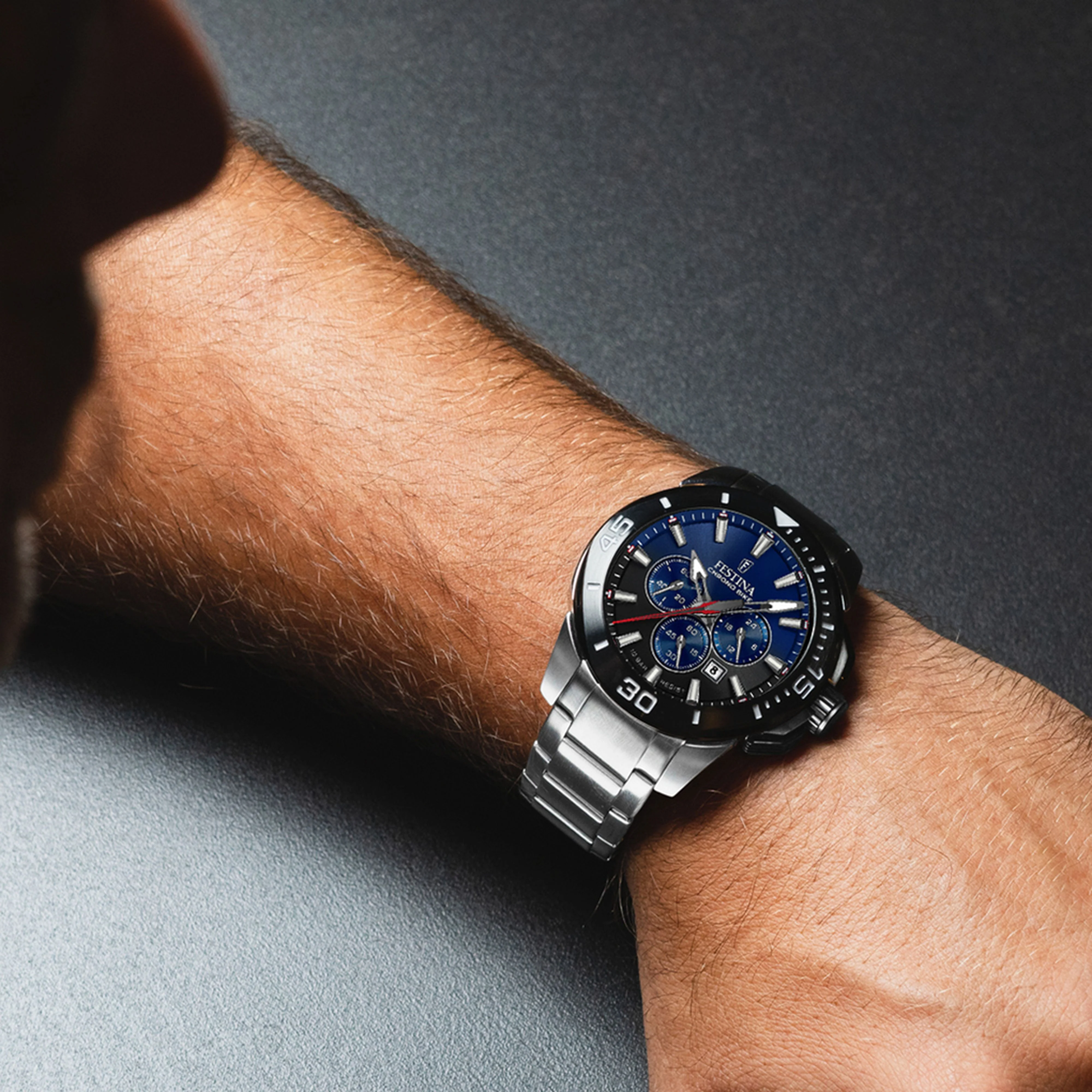 Chrono Bike Blue / Stainless Steel Blue Dial - Image 3
