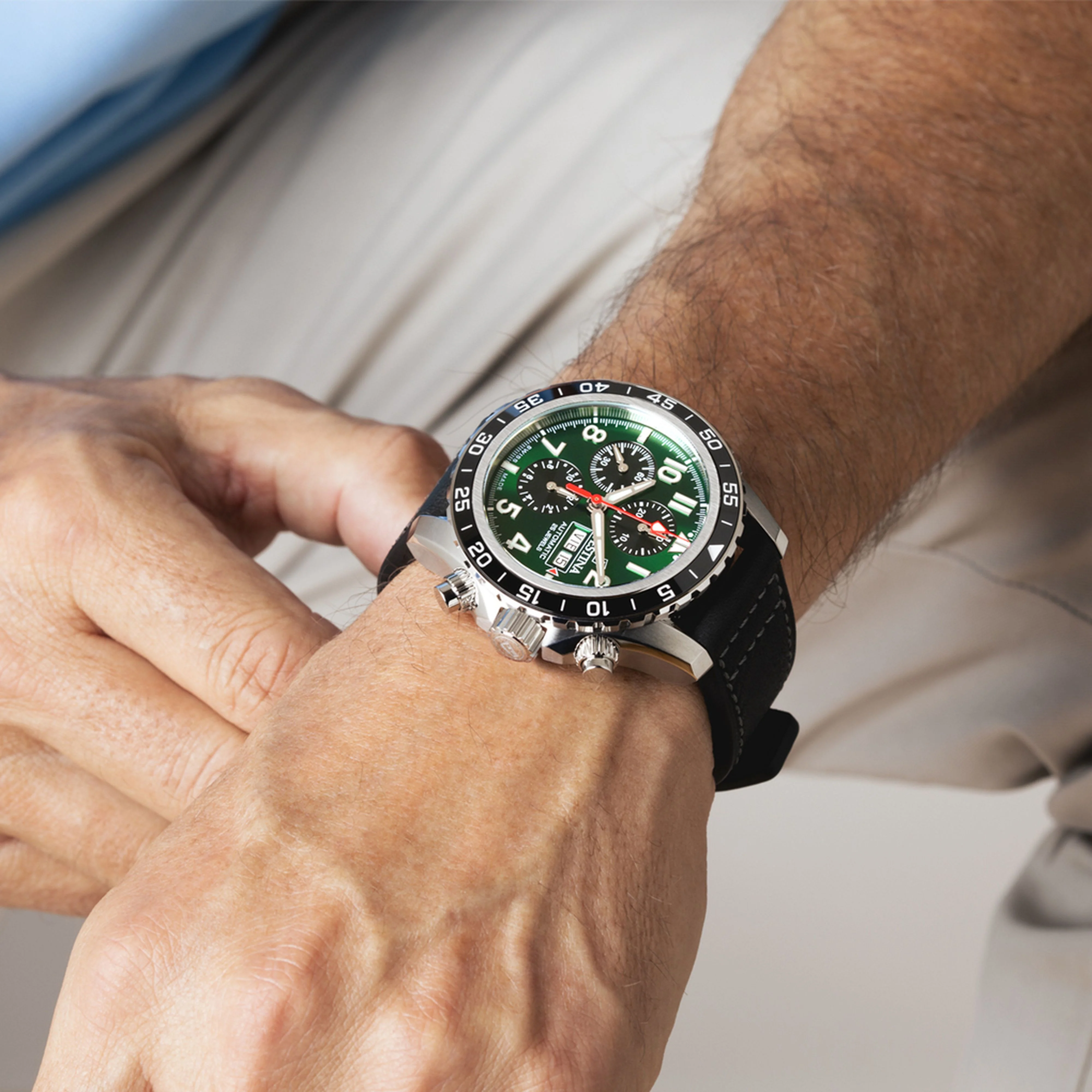 Chronograph Ceramic Green / Leather | Green Dial - Image 3