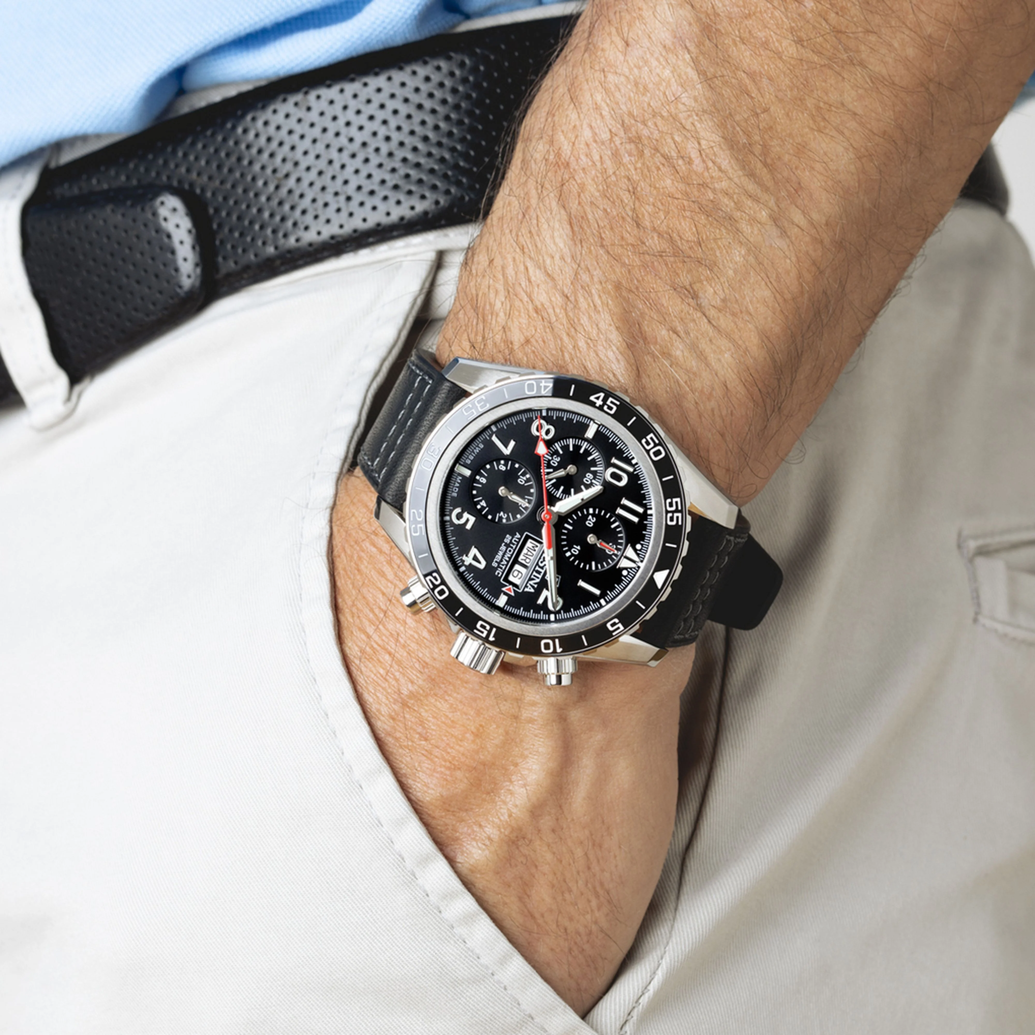 Chronograph Ceramic Black / Leather | Black Dial - Image 3