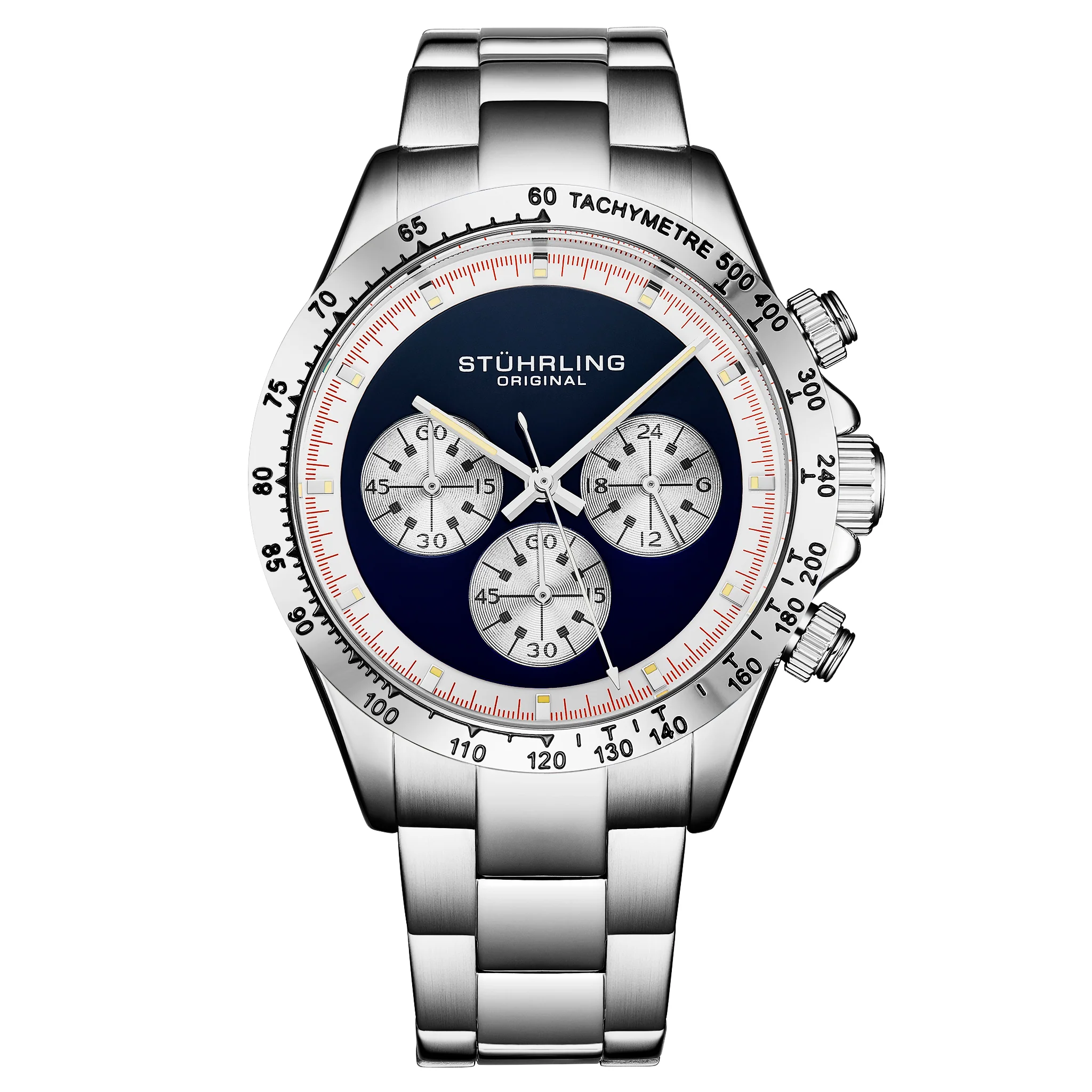 Chronomark 4066 Blue Textured Chronograph Dial/Stainless Steel bracelet | Blue Dial