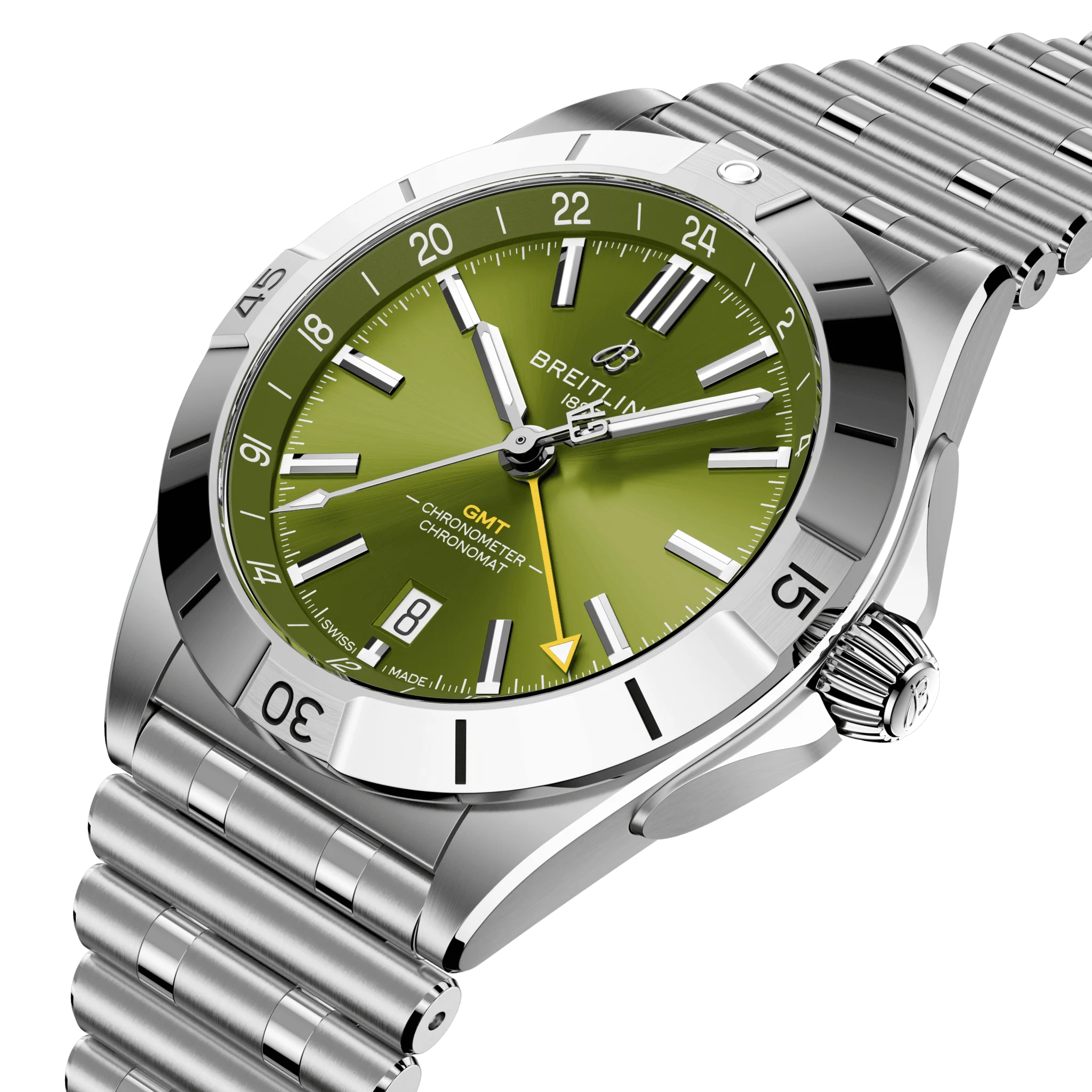 Chronomat Automatic GMT -Giannis Antetokounmpo- 40mm, Steel Case & Bracelet, Green Dial | Green Dial - Image 2
