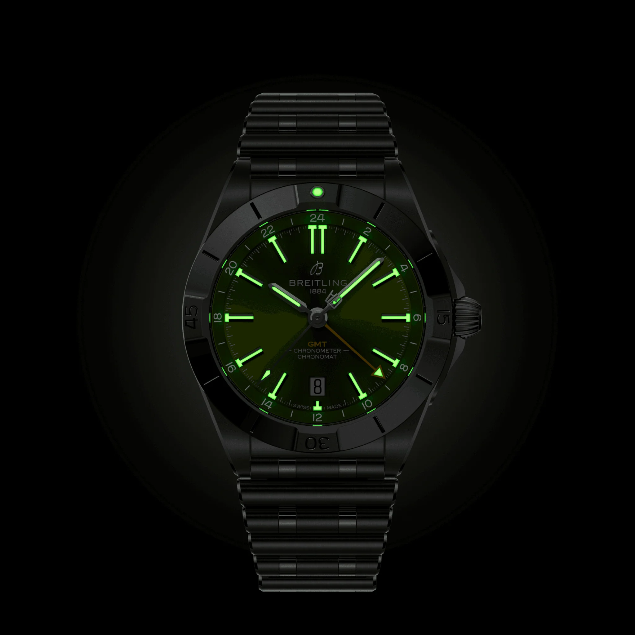 Chronomat Automatic GMT -Giannis Antetokounmpo- 40mm, Steel Case & Bracelet, Green Dial | Green Dial - Image 3