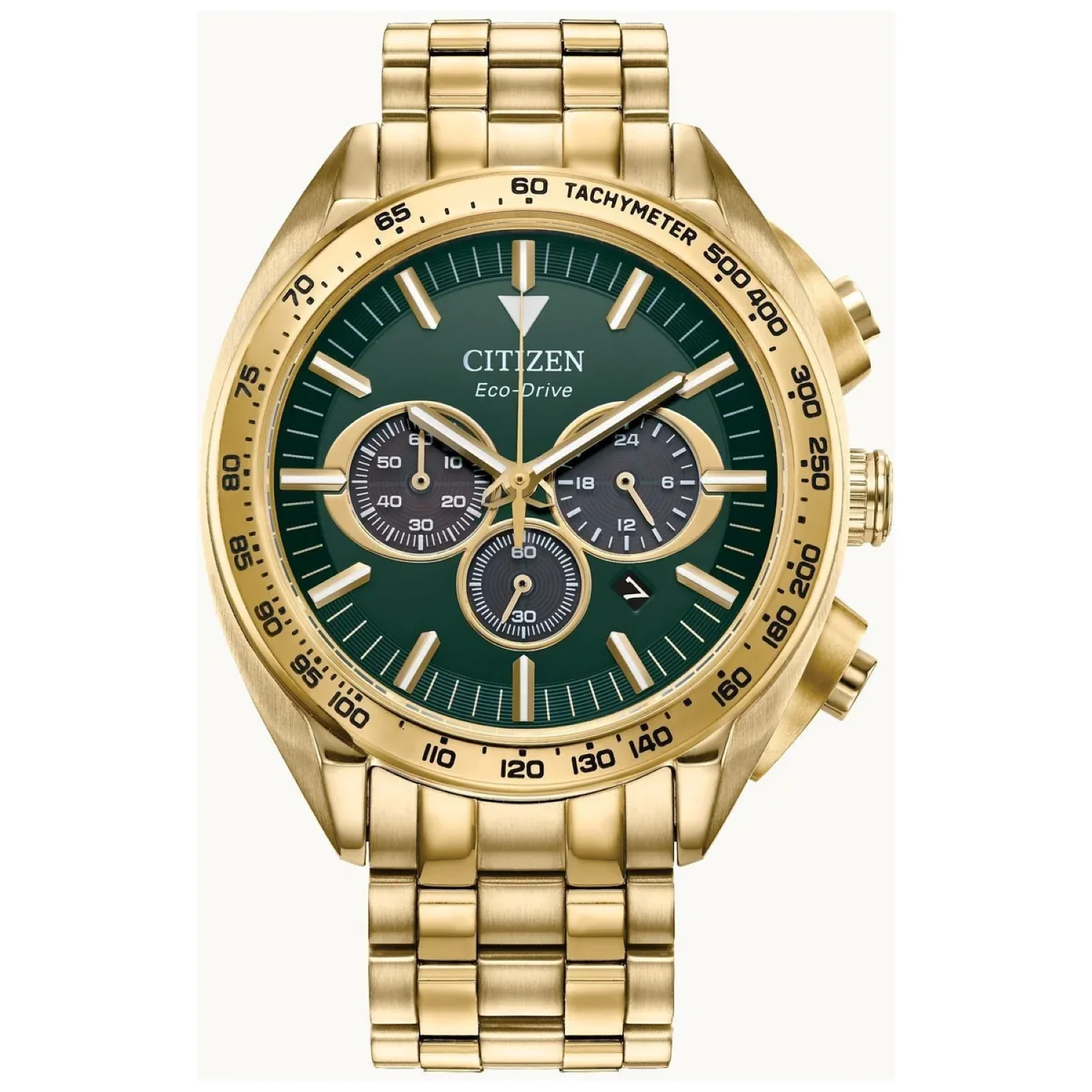 Citizen 43mm / Silver and Gold / Green | Green Dial