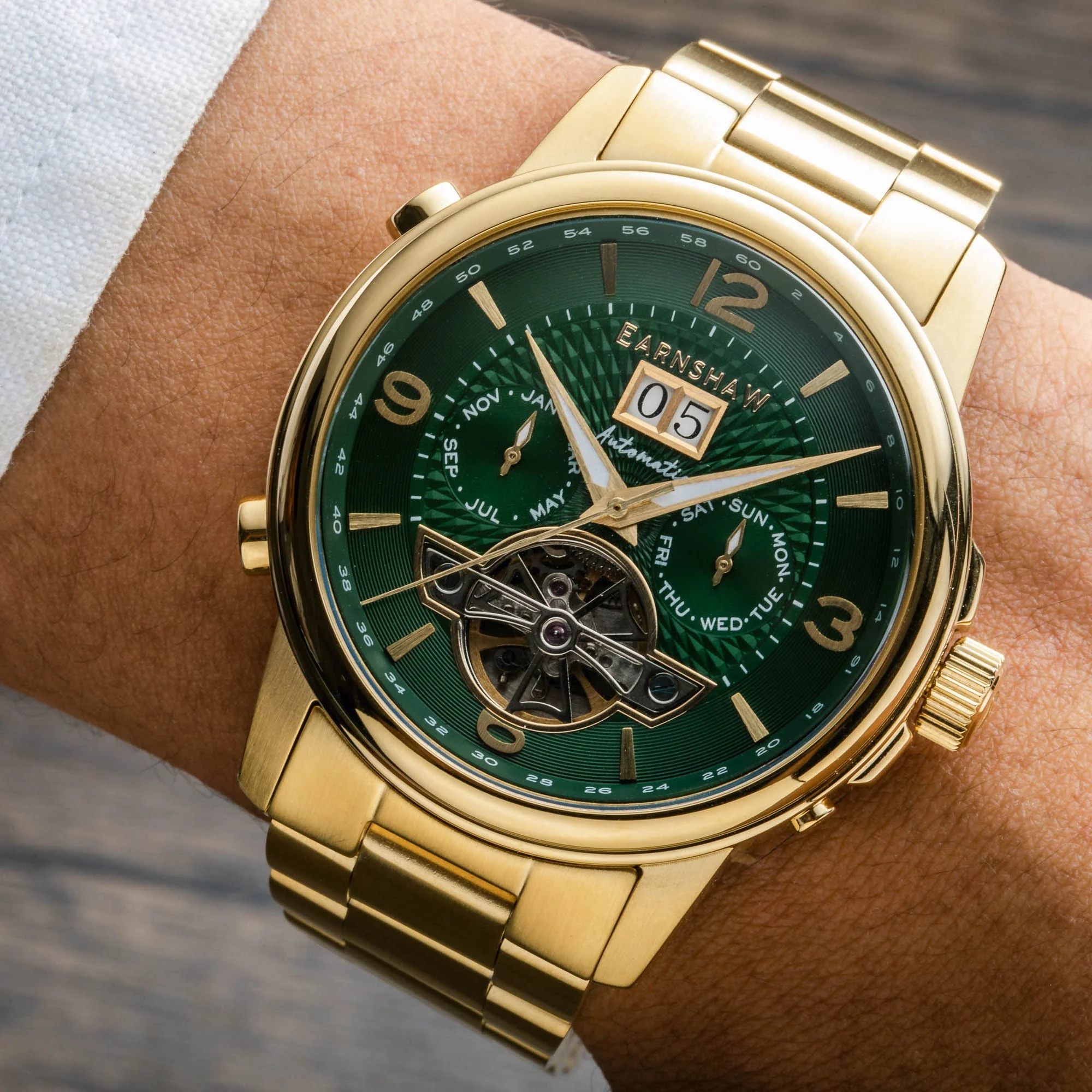 City Of London Marylebone Grand Date Calendar Open Heart Automatic Green / Stainless Steel Green Dial - Image 2