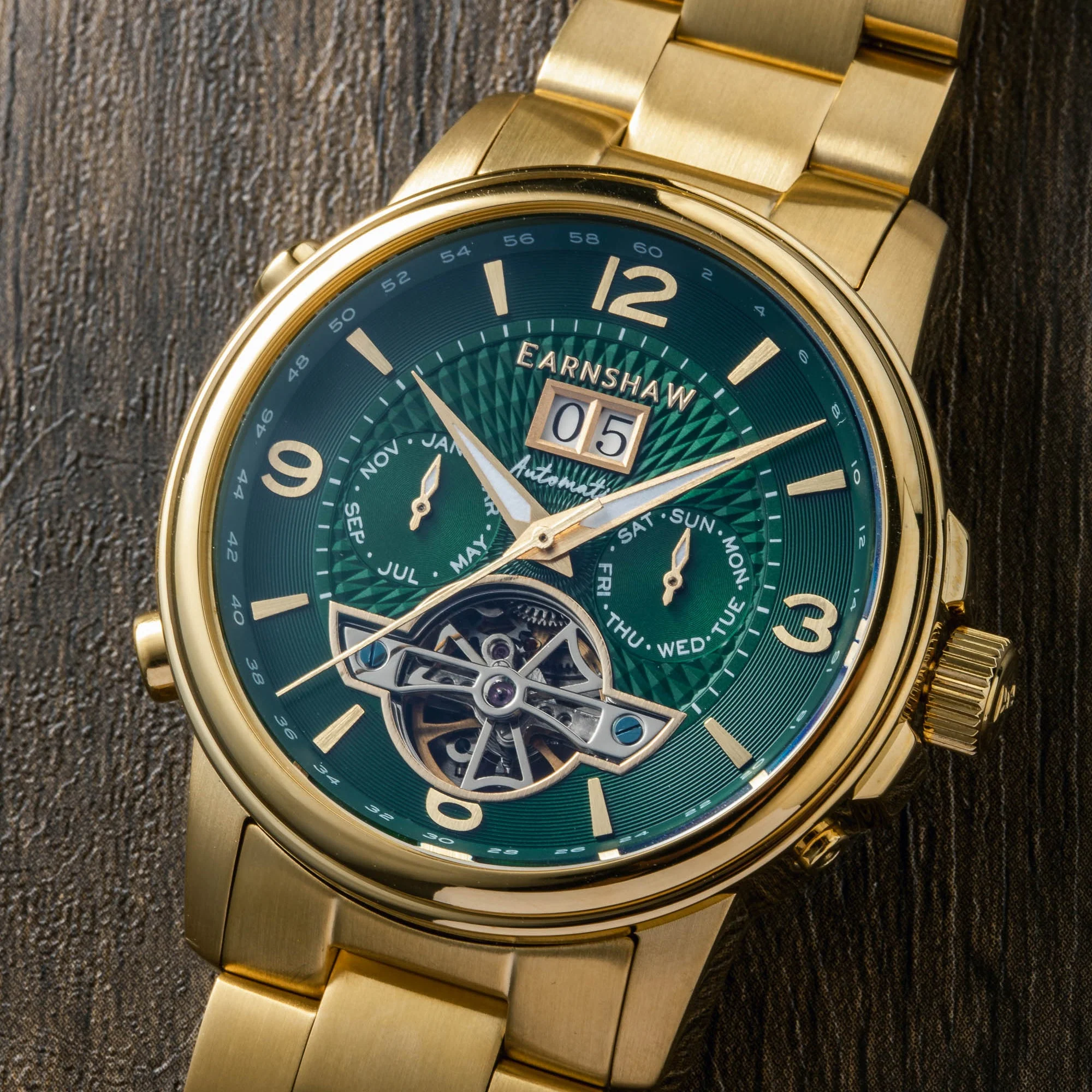 City Of London Marylebone Grand Date Calendar Open Heart Automatic Green / Stainless Steel Green Dial - Image 3