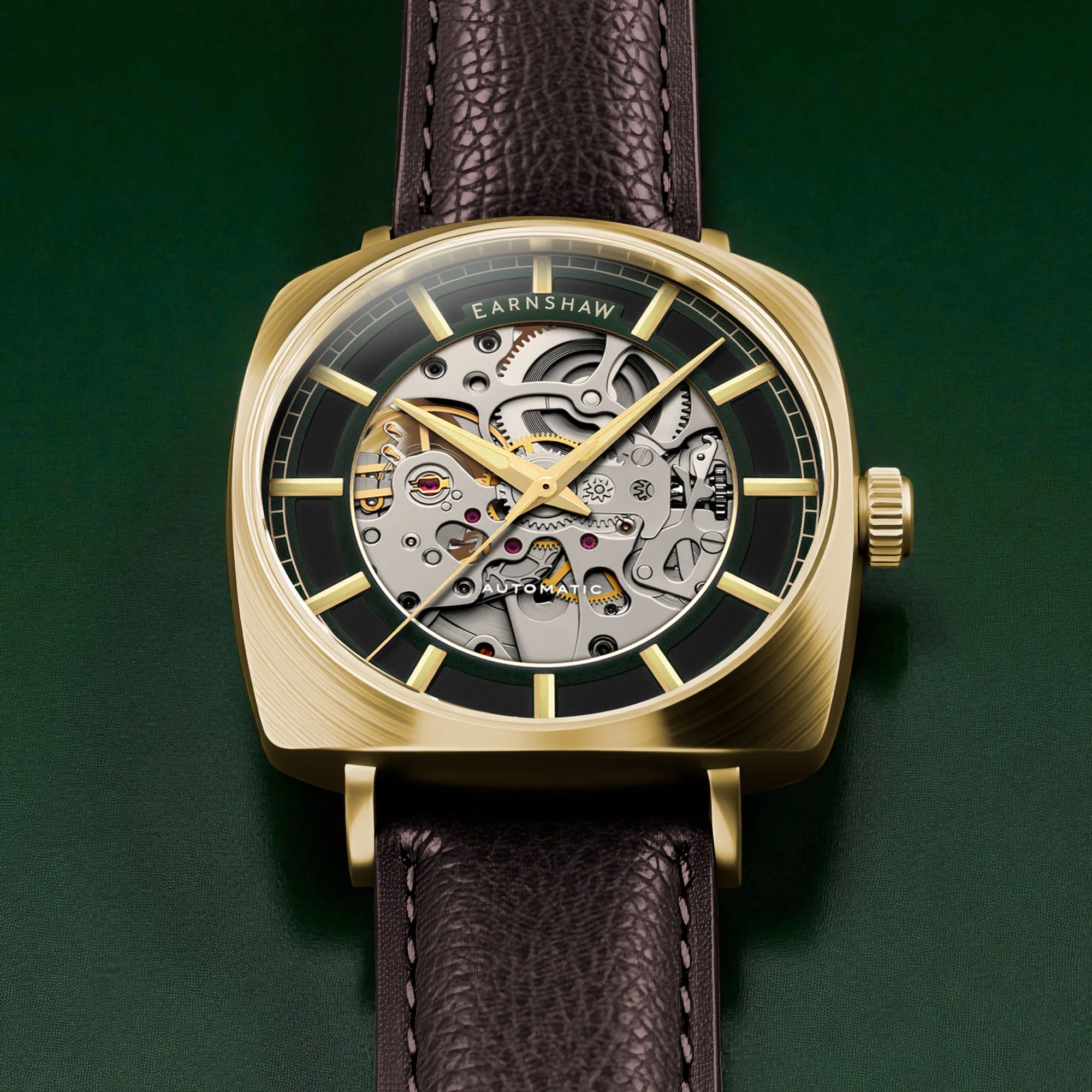 City Of London Moorgate Skeleton Automatic Black / Genuine Leather Strap | Black Dial - Image 3