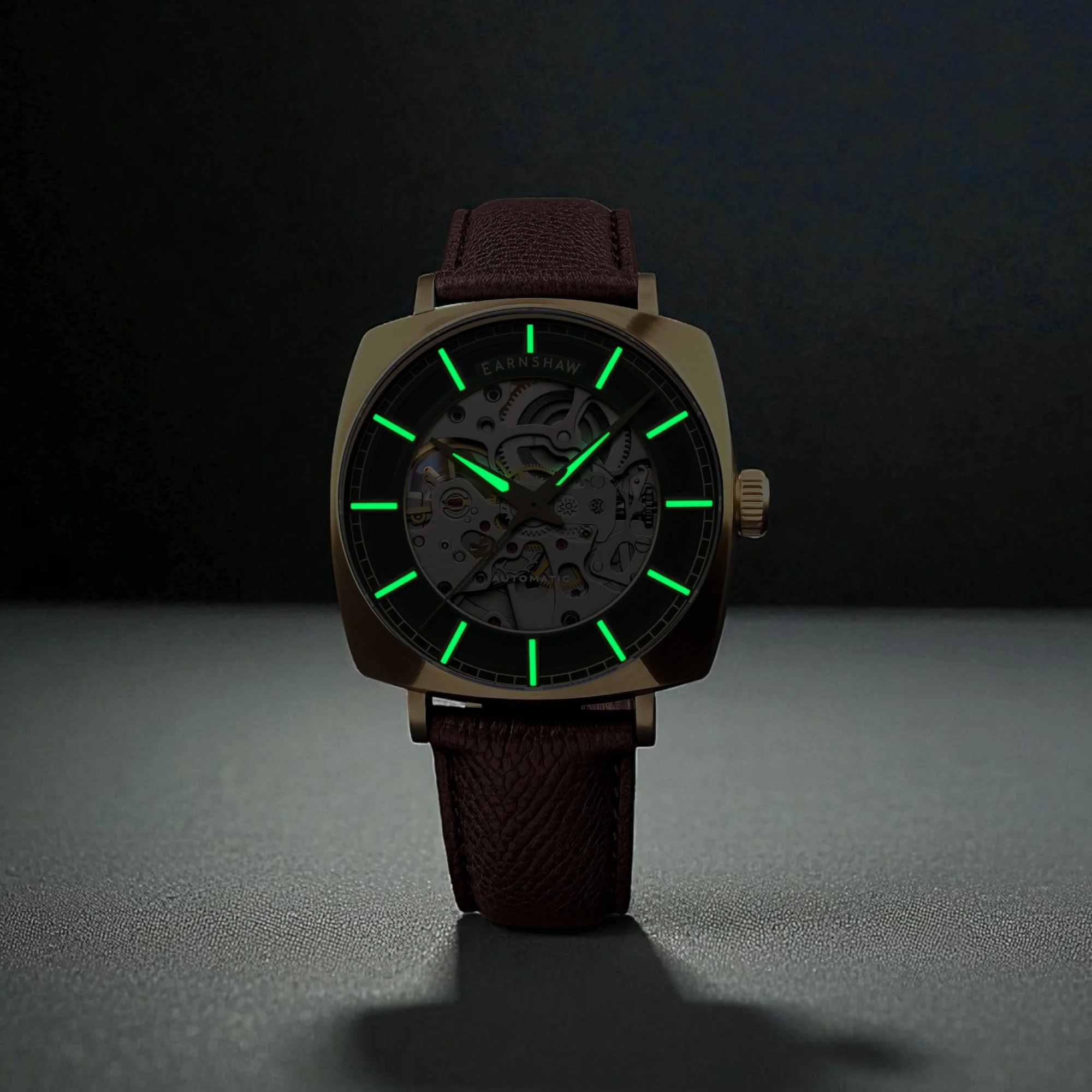 City Of London Moorgate Skeleton Automatic Black / Genuine Leather Strap | Black Dial - Image 4