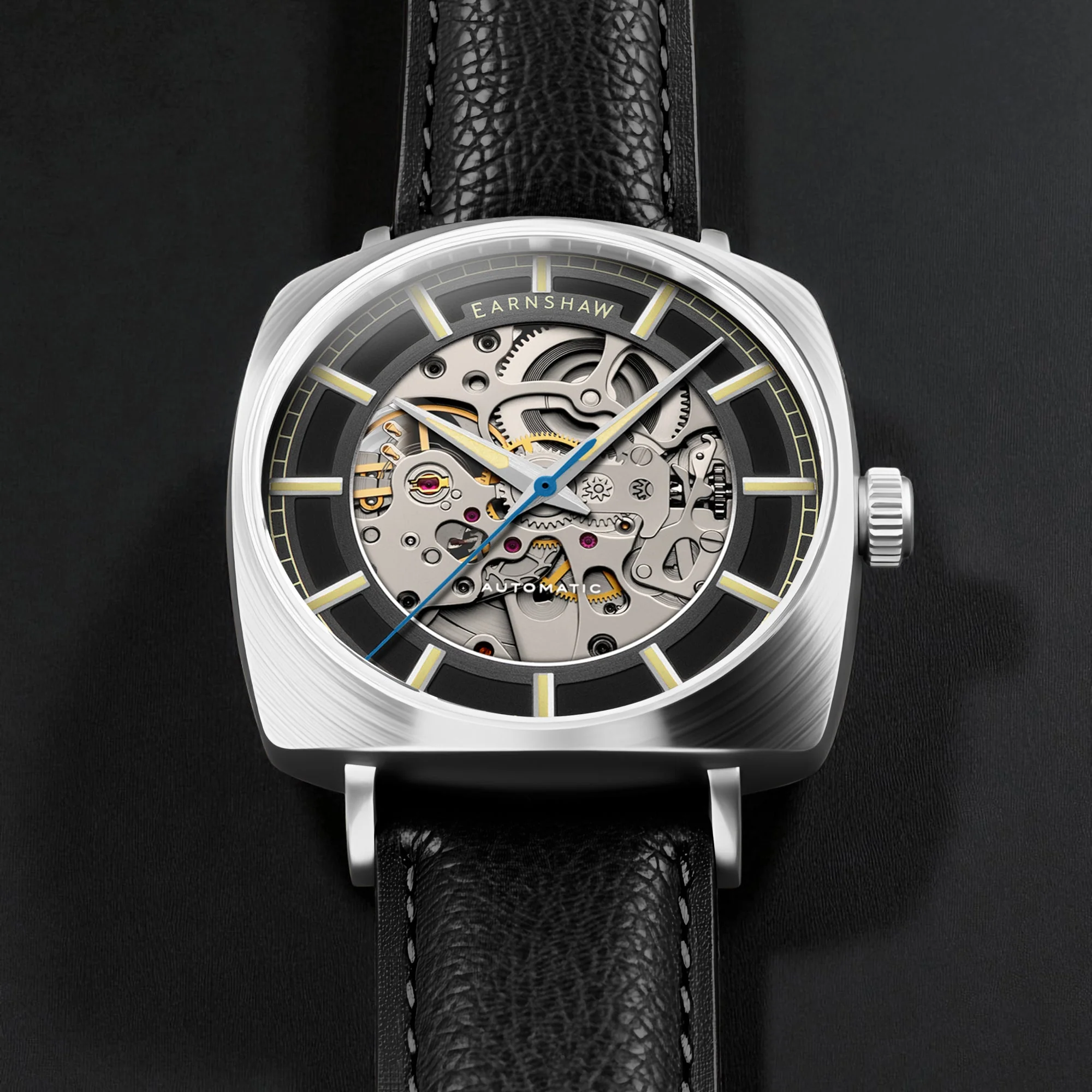 City Of London Moorgate Skeleton Automatic Black / Genuine Leather Strap Black Dial - Image 3