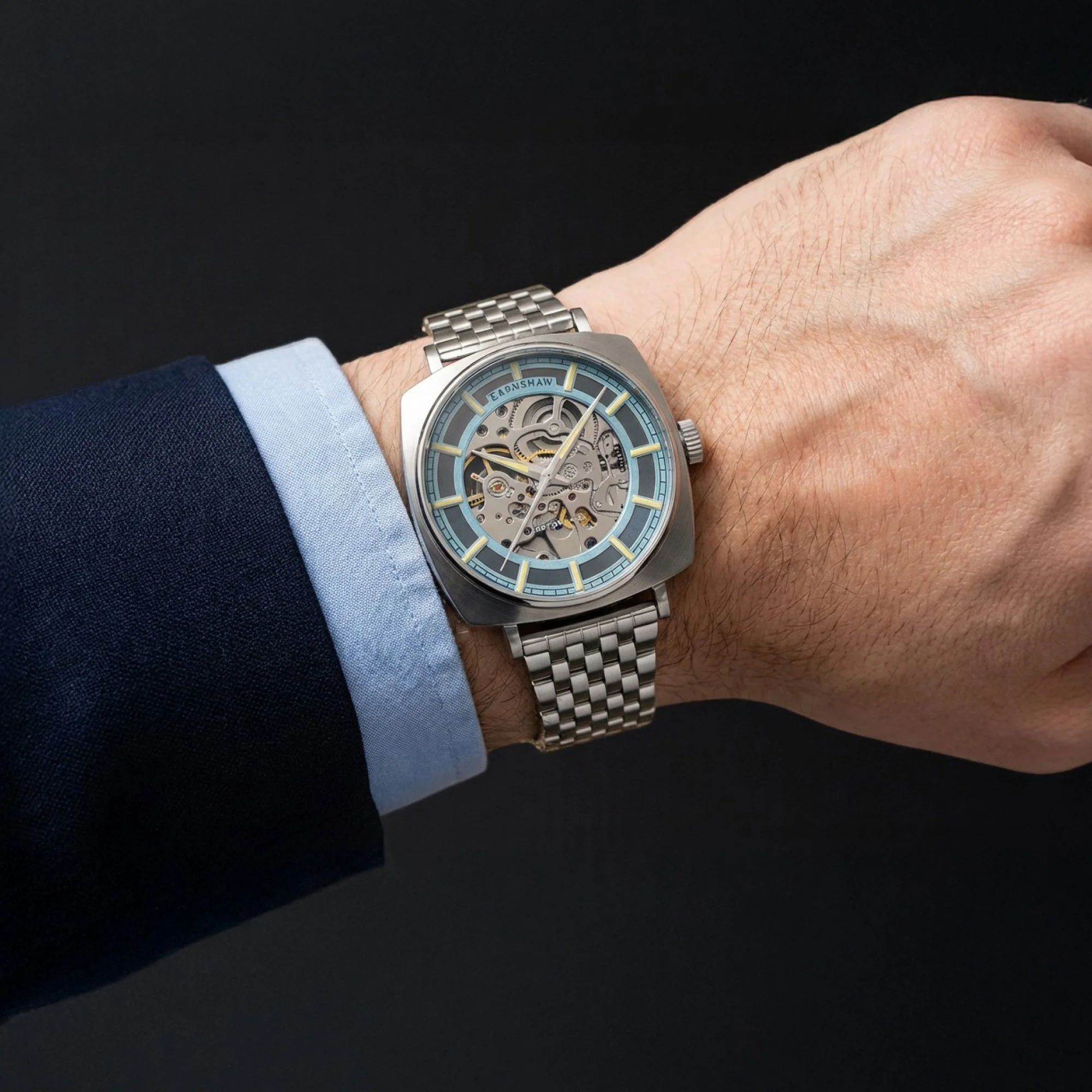 City Of London Moorgate Skeleton Automatic Blue / Stainless Steel | Blue Dial - Image 2