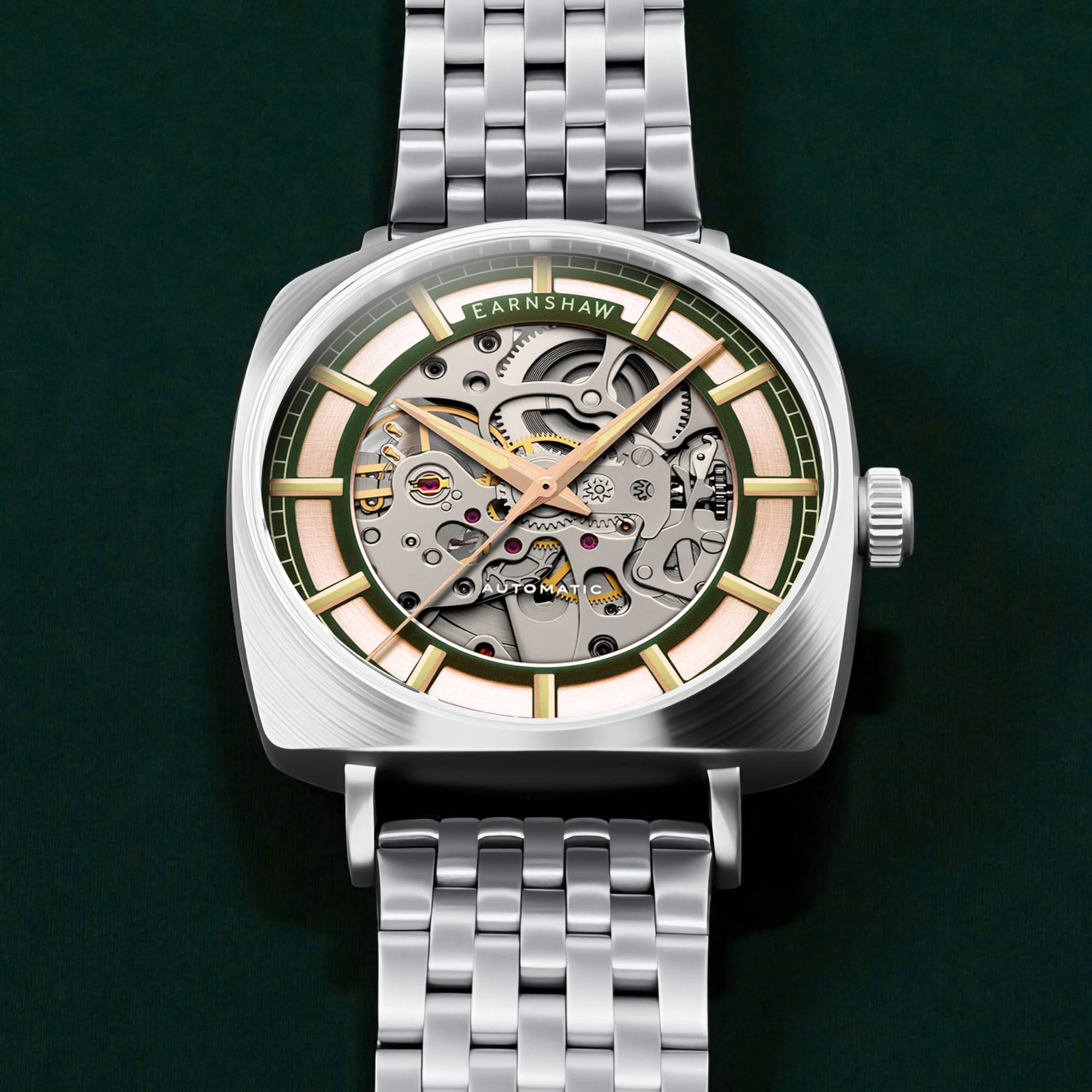 City Of London Moorgate Skeleton Automatic Rose Gold / Stainless Steel | Rose Gold Dial - Image 3