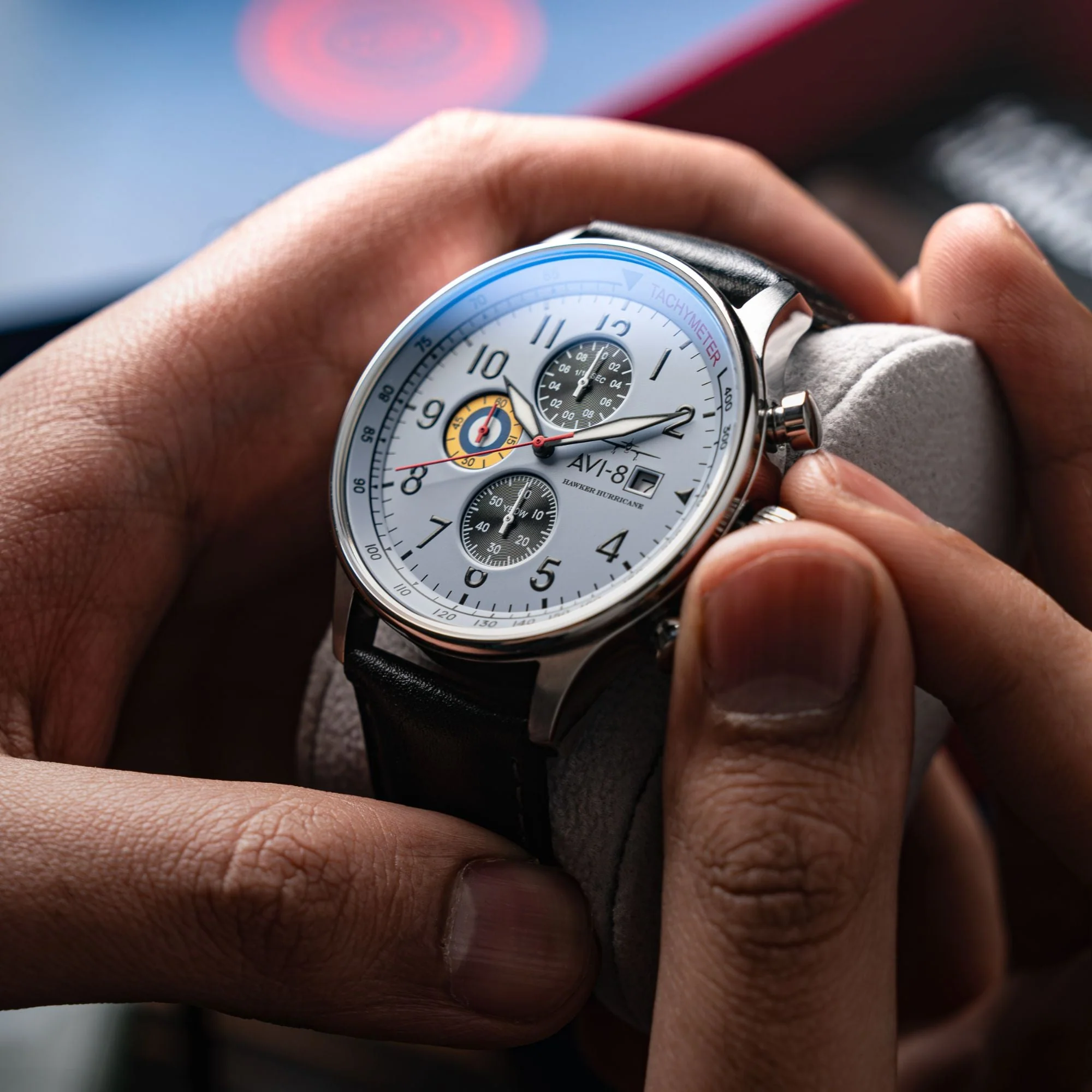 Classic Chronograph Gray / Black Leather | Gray Dial - Image 4
