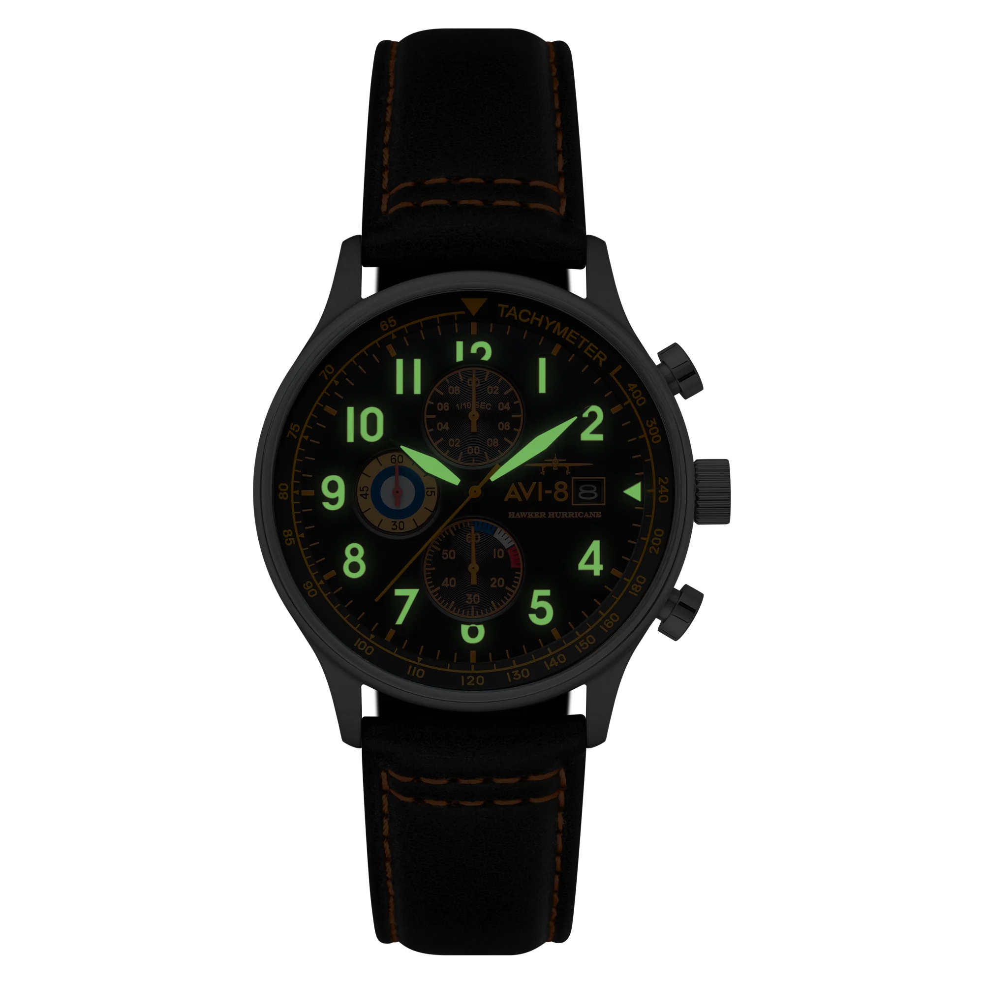 Classic Chronograph Black & Orange / Leather | Black Dial - Image 3