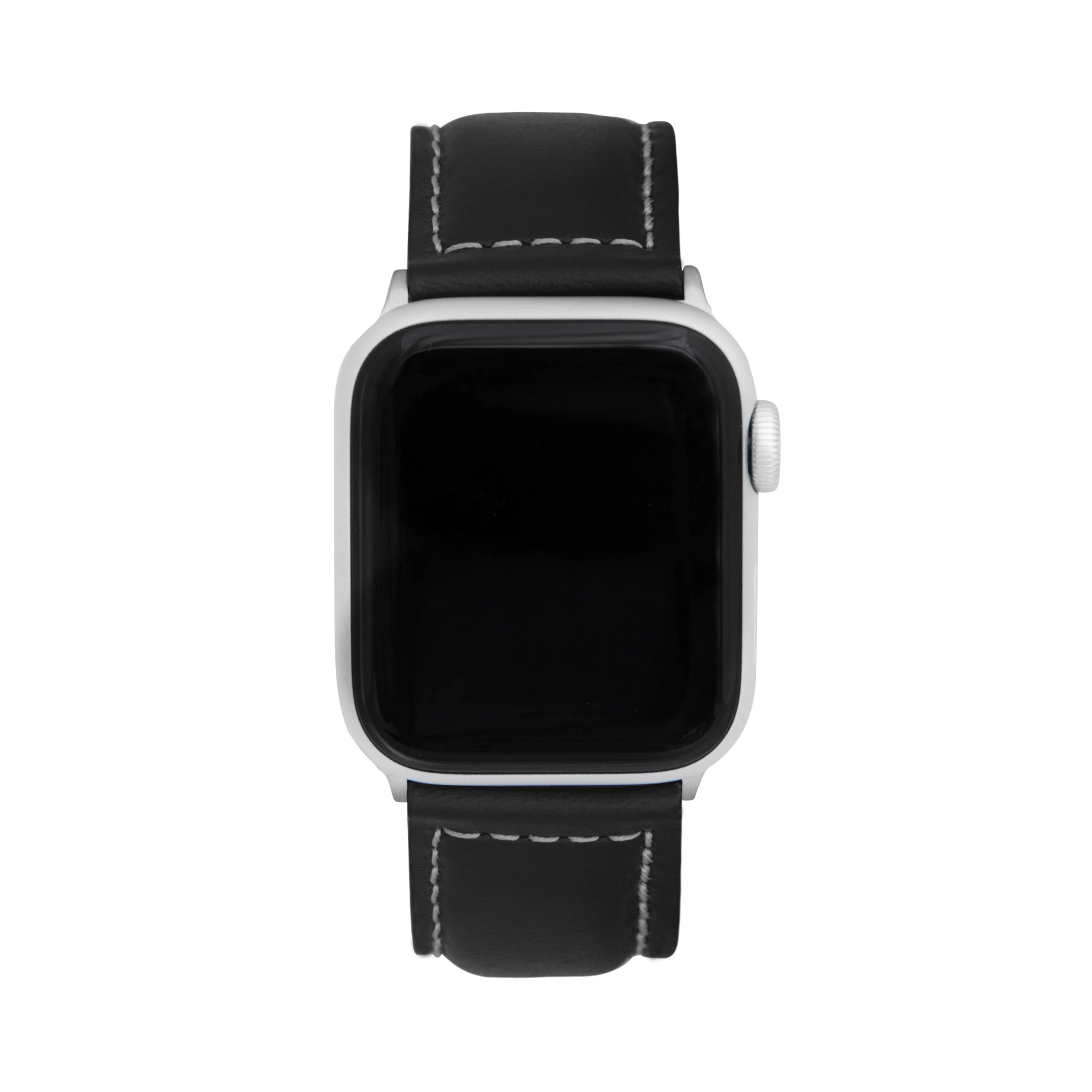 Classic Leather Band with Stitch for Apple Watch Series 8/7/6/5/4/3/2/1/SE Black (38mm | 40mm | 41mm) |  Dial - Image 2