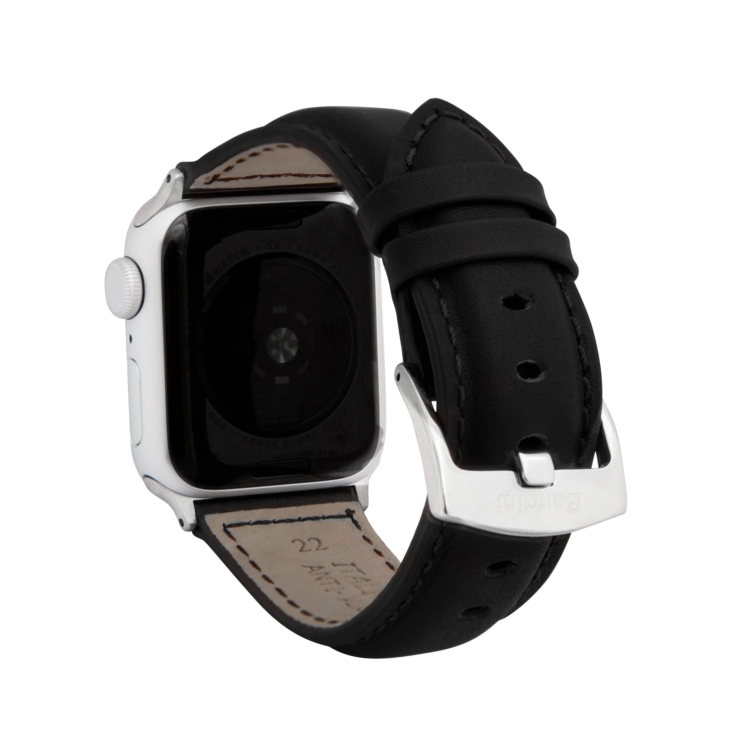 Classic Leather Band with Stitch for Apple Watch Ultra & Series 8/7/6/5/4/3/2/1/SE Black (42mm | 44mm | 45mm | 49mm)
