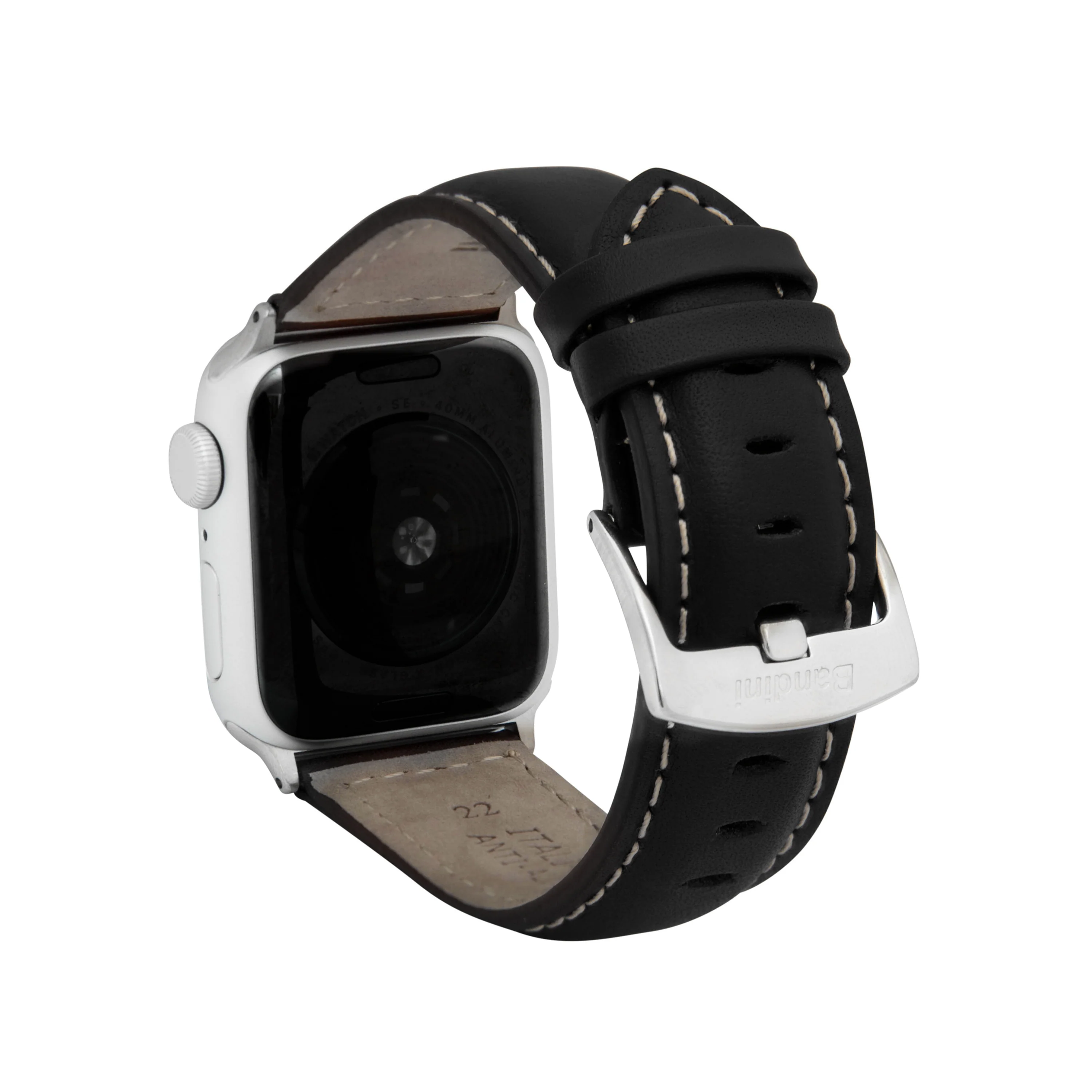 Classic Leather Band with Stitch for Apple Watch Ultra & Series 8/7/6/5/4/3/2/1/SE Black (42mm | 44mm | 45mm | 49mm) | Dial