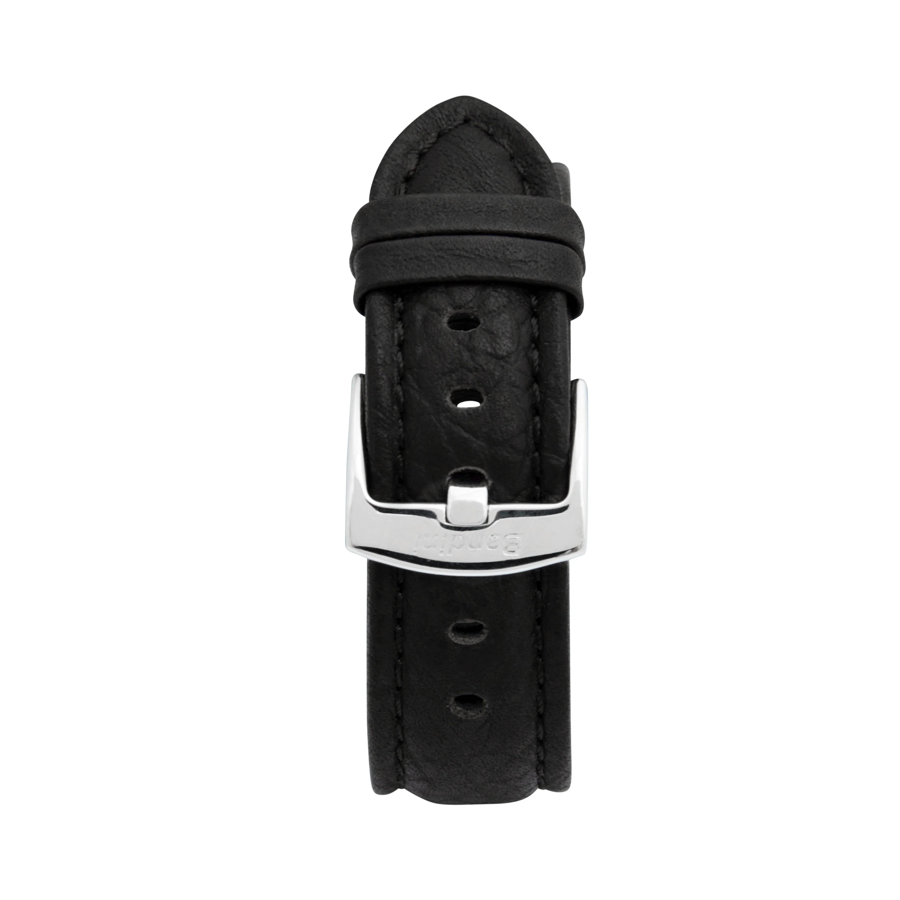 Classic Leather Buffalo Pattern Band for Apple Watch Series 8/7/6/5/4/3/2/1/SE Black (38mm | 40mm | 41mm) | Dial - Image 3