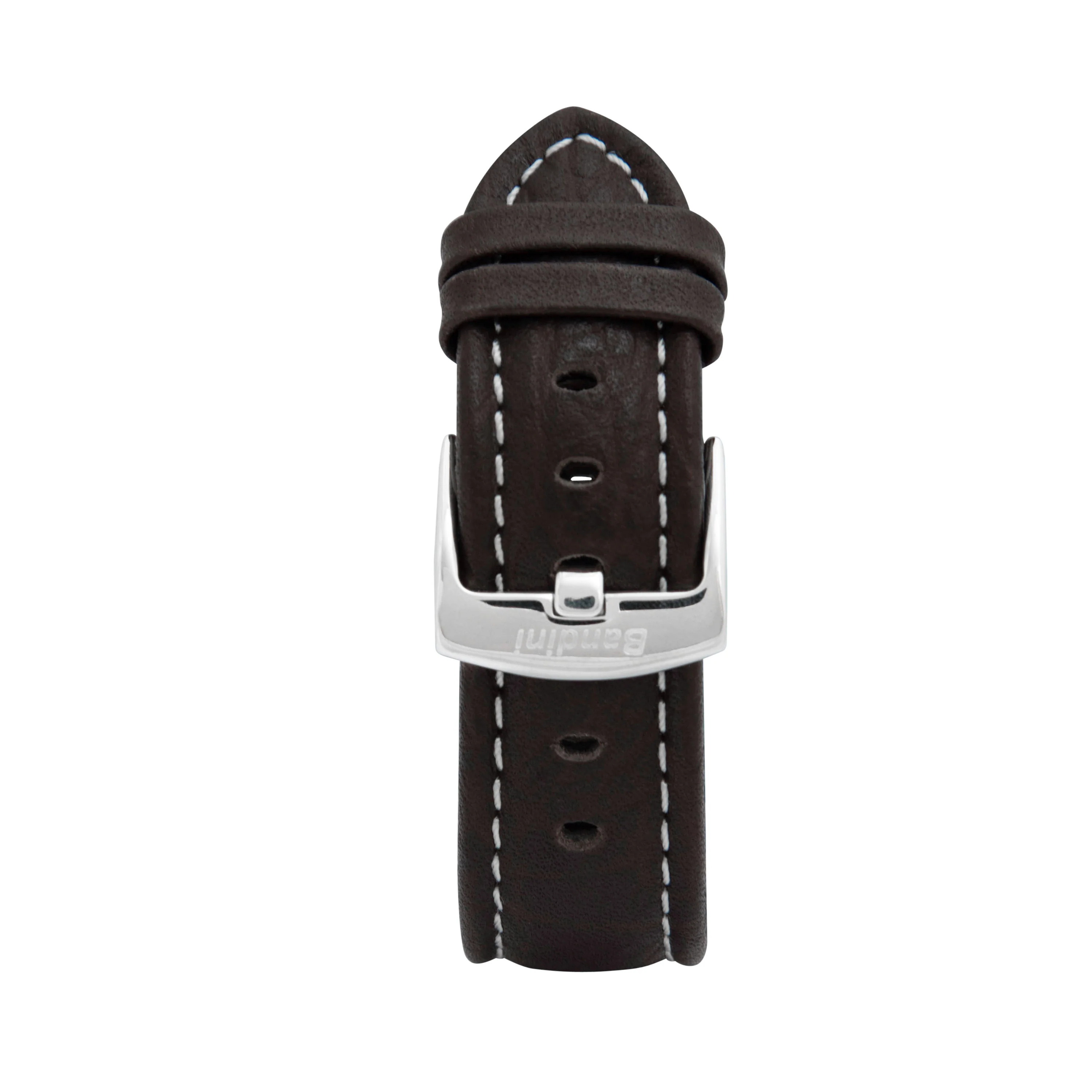 Classic Leather Buffalo Pattern Band with Stitch for Apple Watch Series 8/7/6/5/4/3/2/1/SE Brown (38mm | 40mm | 41mm) |  Dial - Image 3